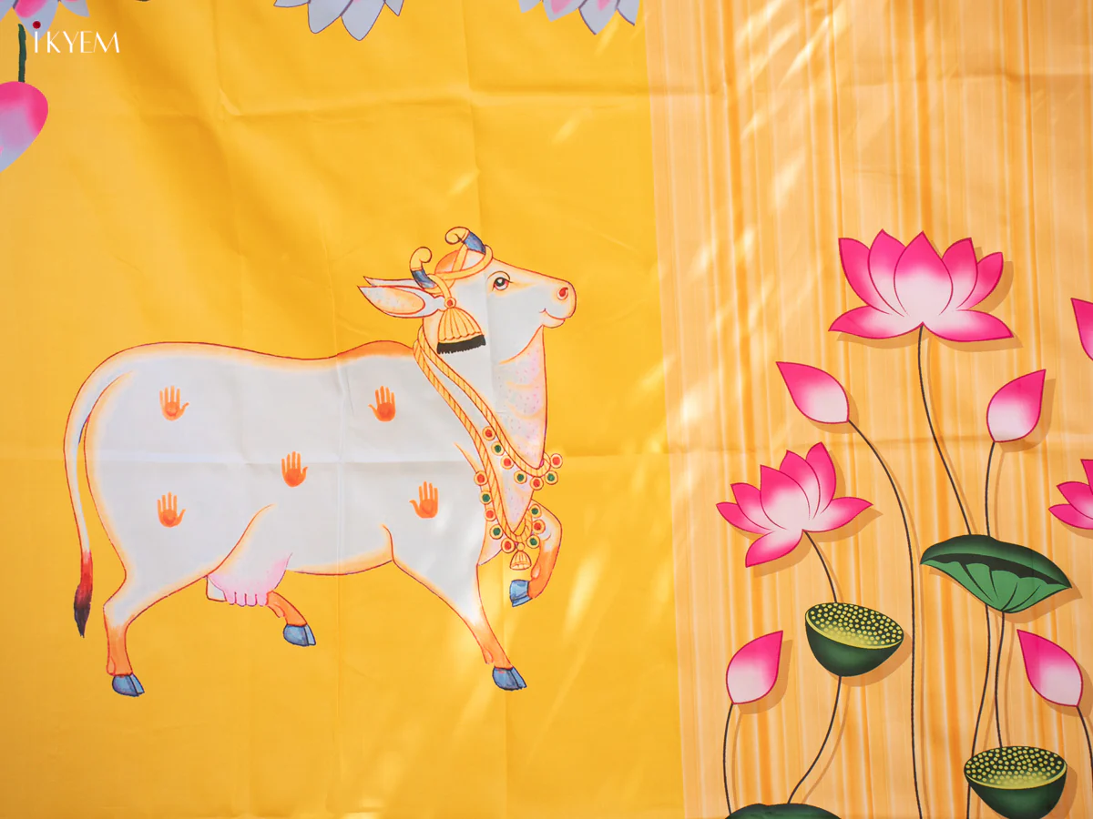 Pichwai Backdrop - Yellow - (5×8 feet) - KC11130 - Image 3