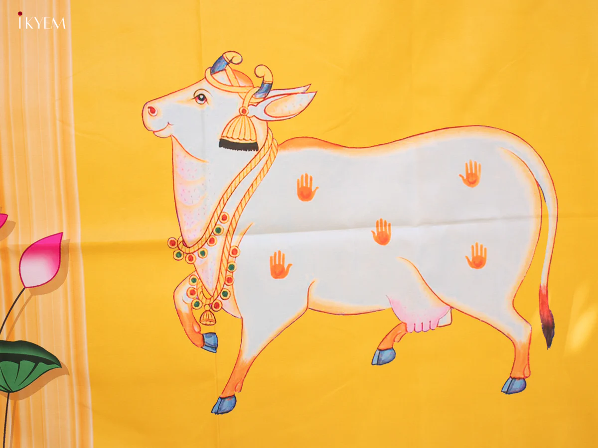 Pichwai Backdrop - Yellow - (5×8 feet) - KC11130 - Image 4