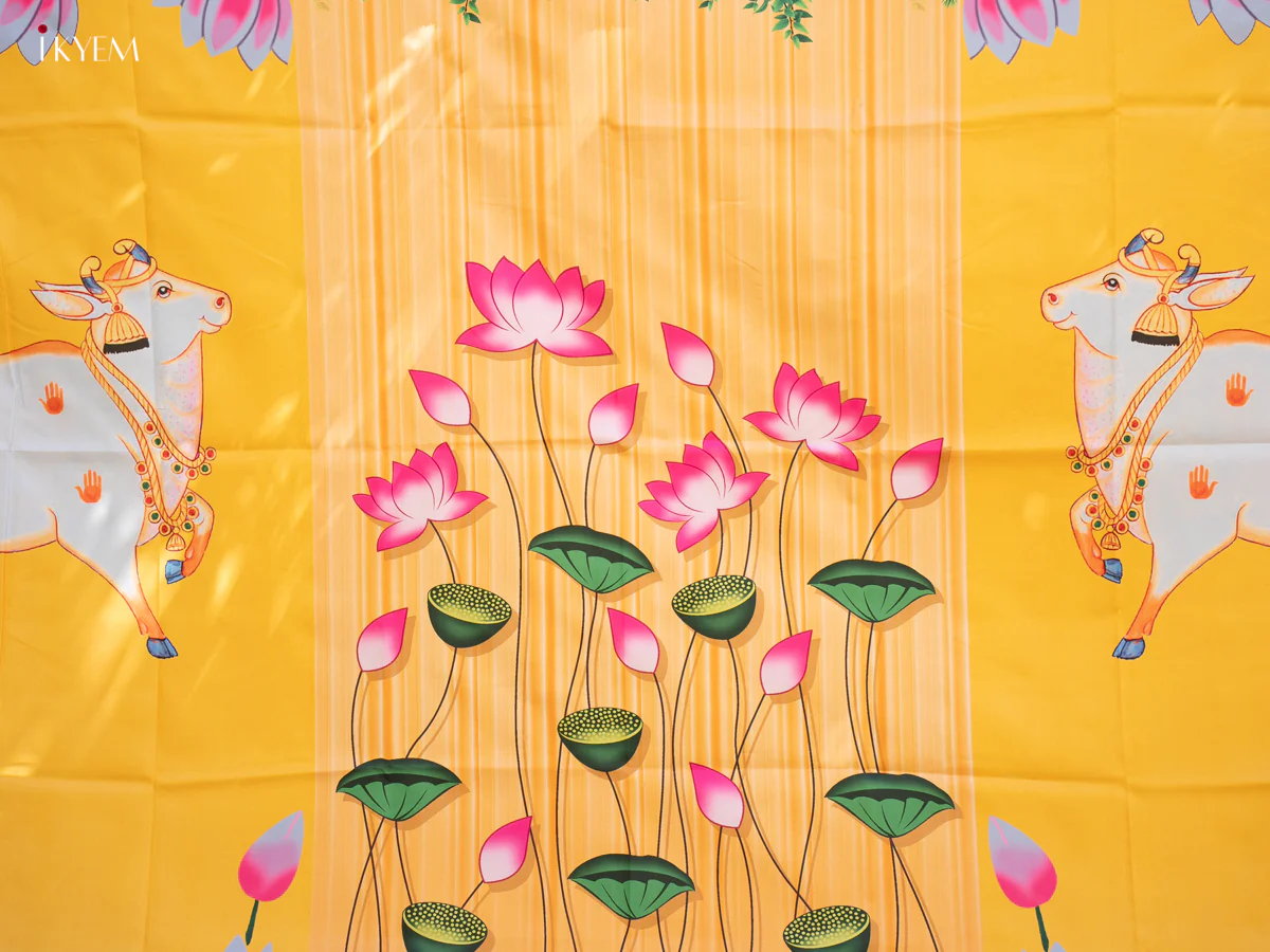 Pichwai Backdrop - Yellow - (5×8 feet) - KC11130 - Image 5