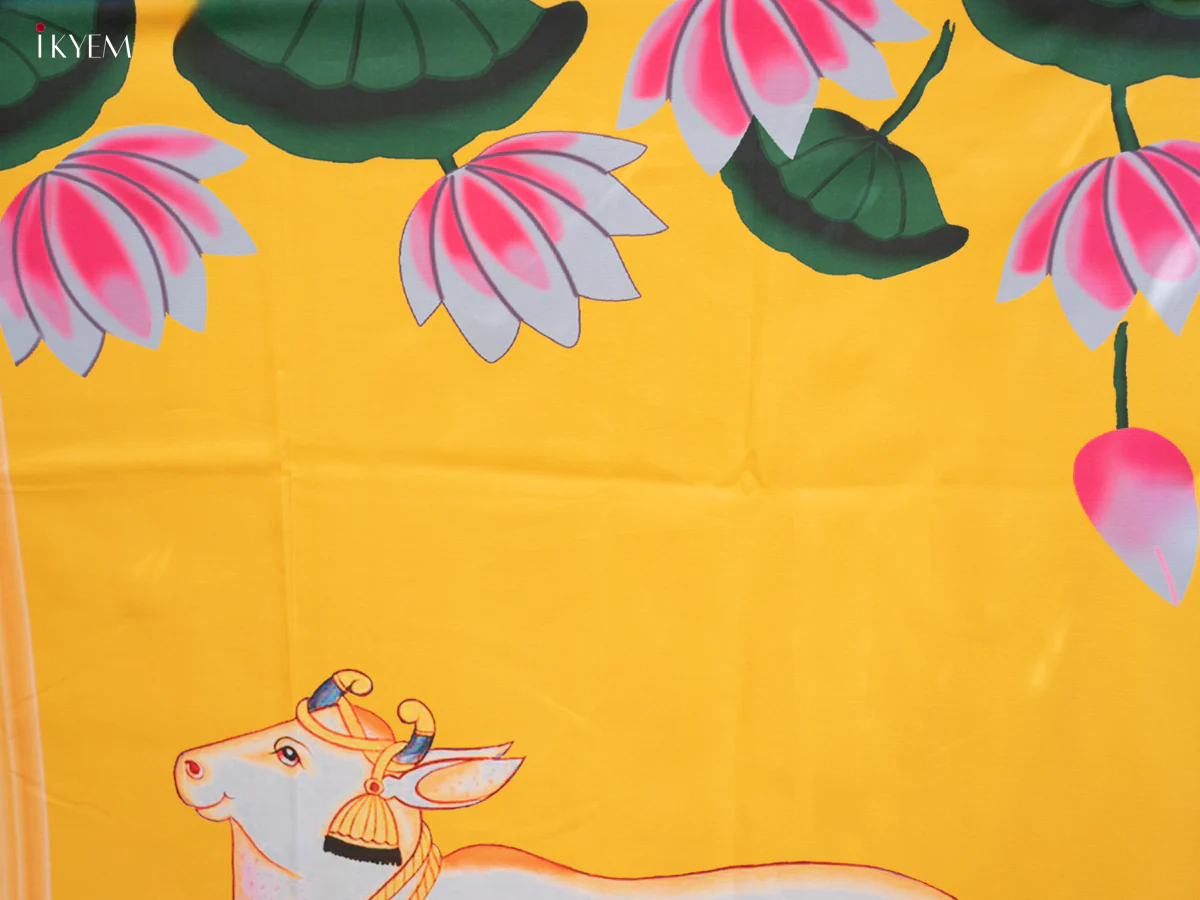 Pichwai Backdrop - Yellow - (5×8 feet) - KC11130 - Image 6
