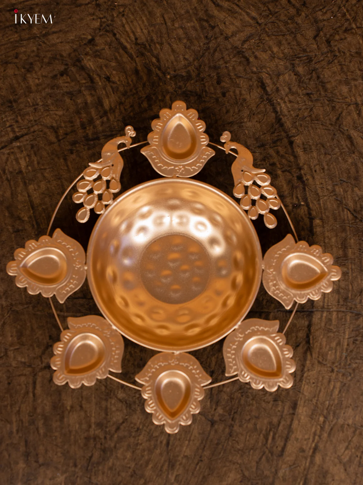 Metal Diya Urli with Peacock (12×12) - KC12127 - Image 2