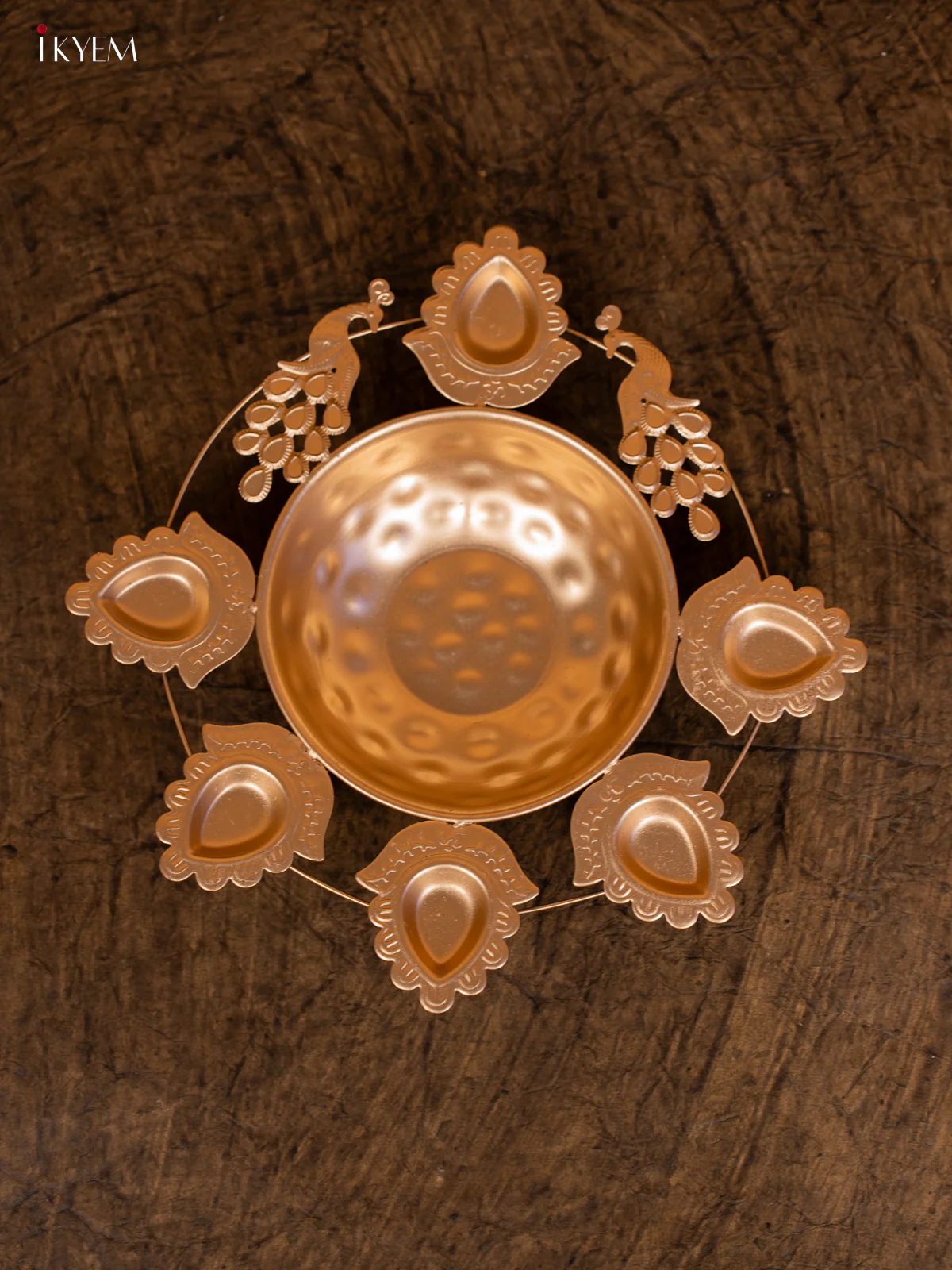 Metal Diya Urli with Peacock (12×12) - KC12127 - Image 3