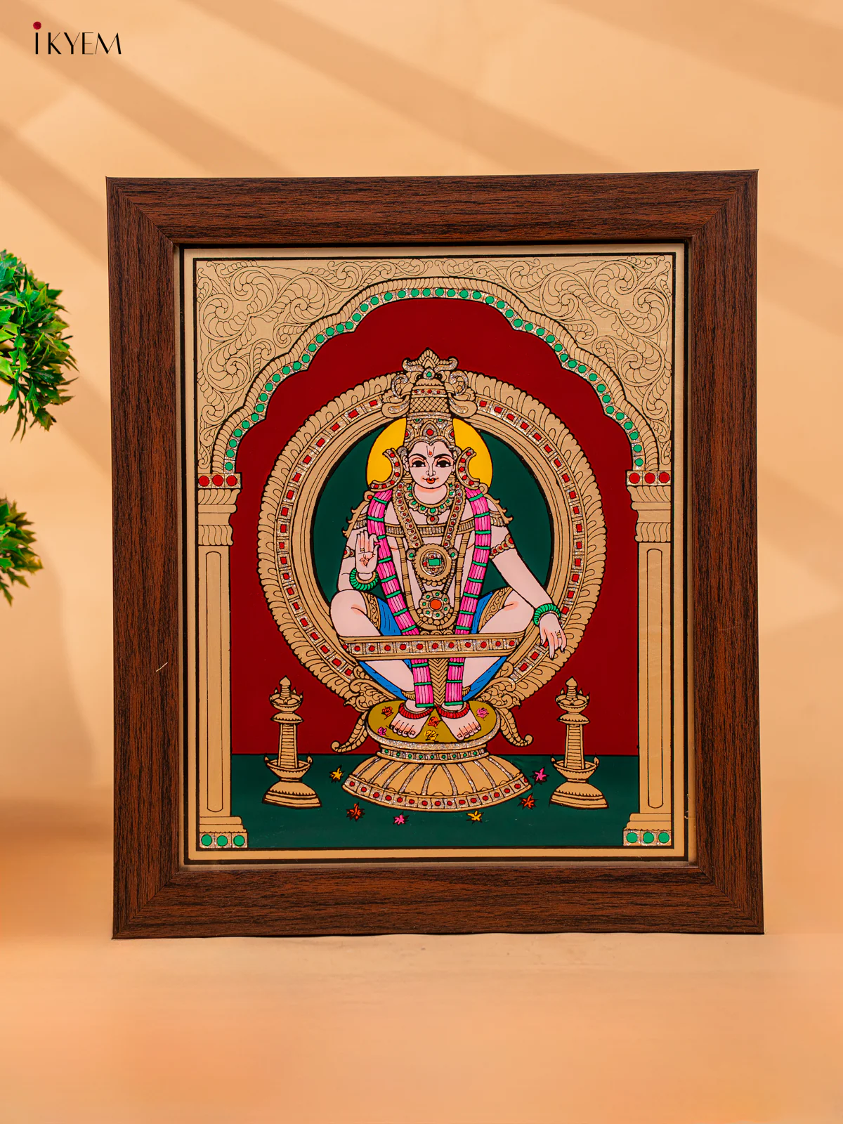 Reverse Glass Painted Photo Frame - Lord Ayyappan - (10x12) - KC17114 - Image 3