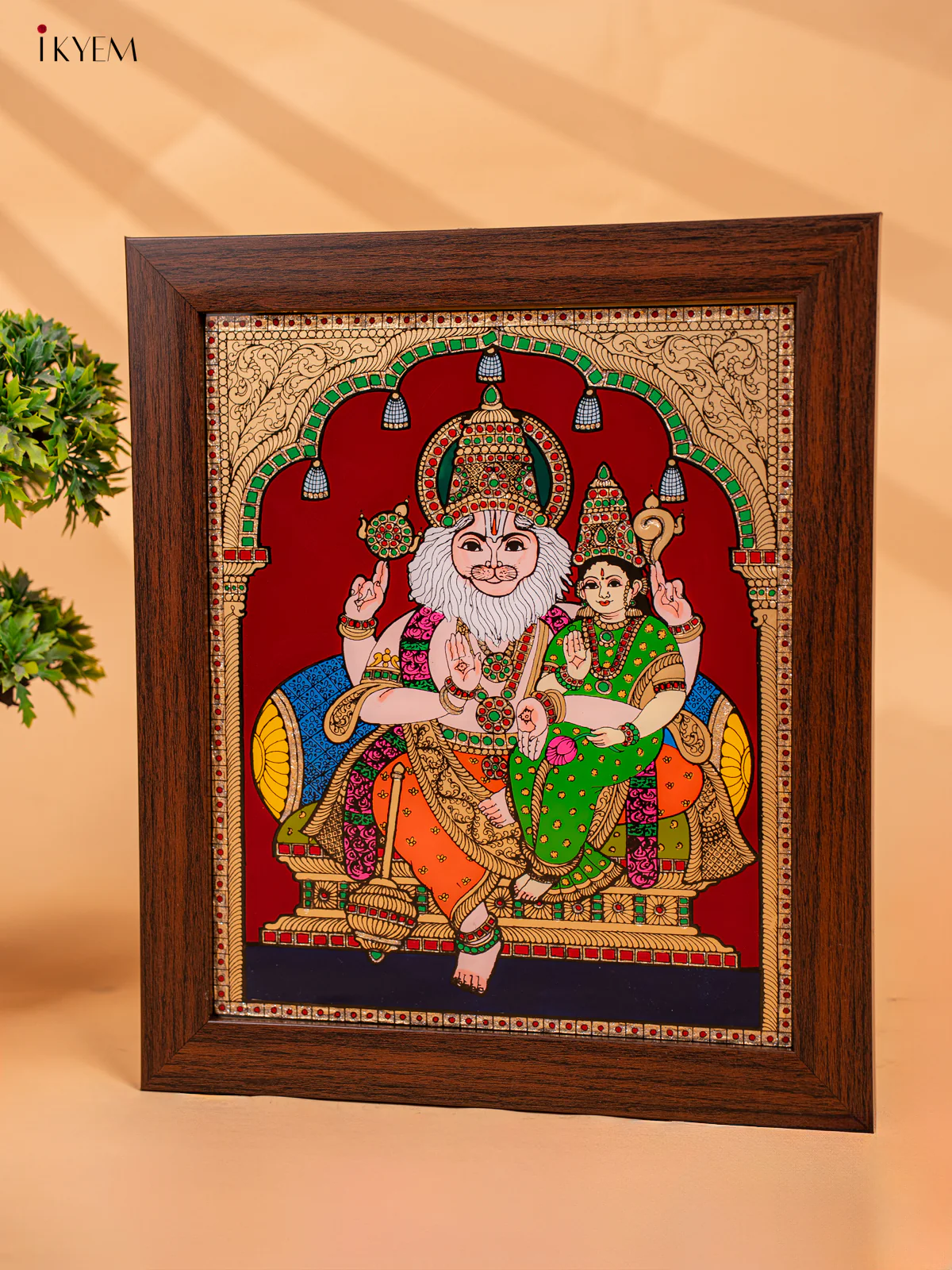Reverse Glass Painted Photo Frame Lakshmi Narasimhar - (10x12) - KC17115