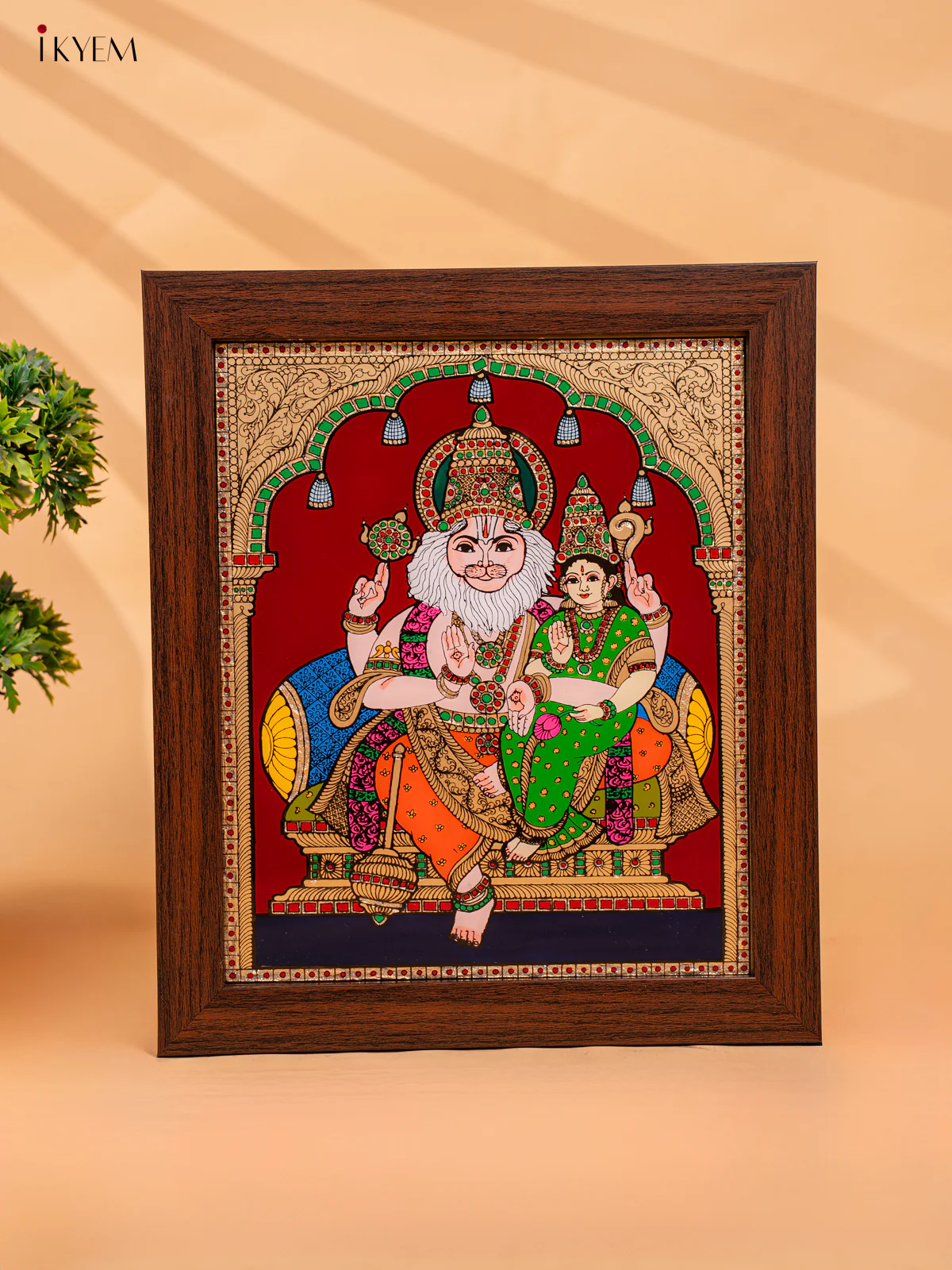 Reverse Glass Painted Photo Frame Lakshmi Narasimhar - (10x12) - KC17115 - Image 3