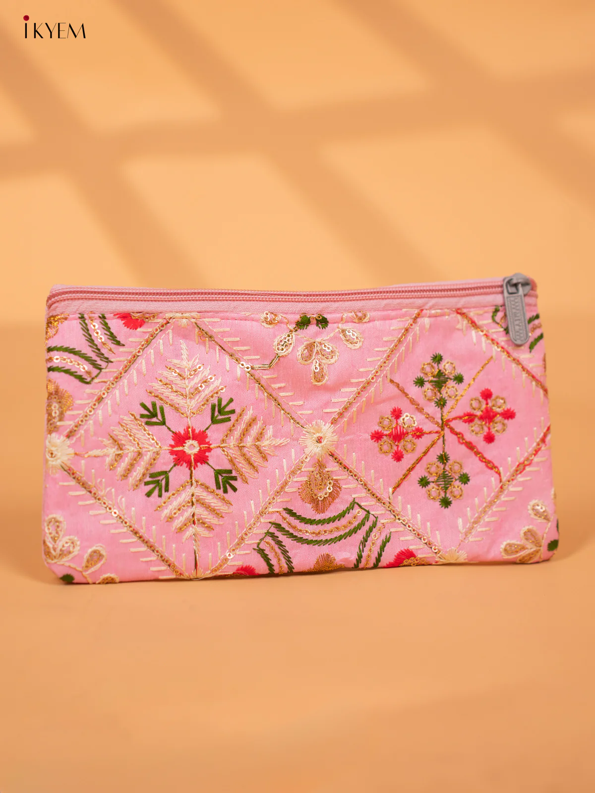 Designer Embroidered Pouch with zipper - KC28120 - Image 3