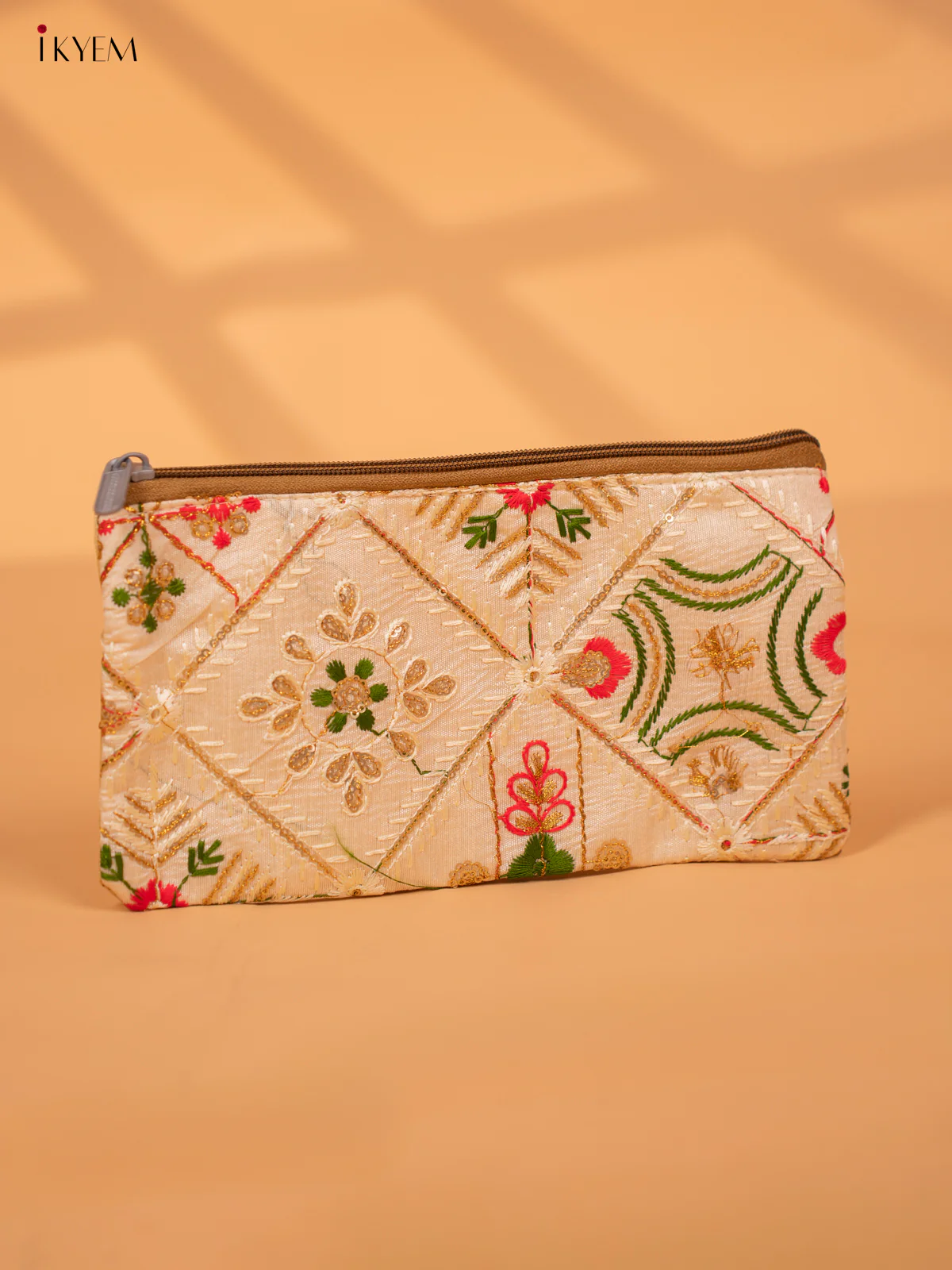 Designer Embroidered Pouch with zipper - KC28120 - Image 4