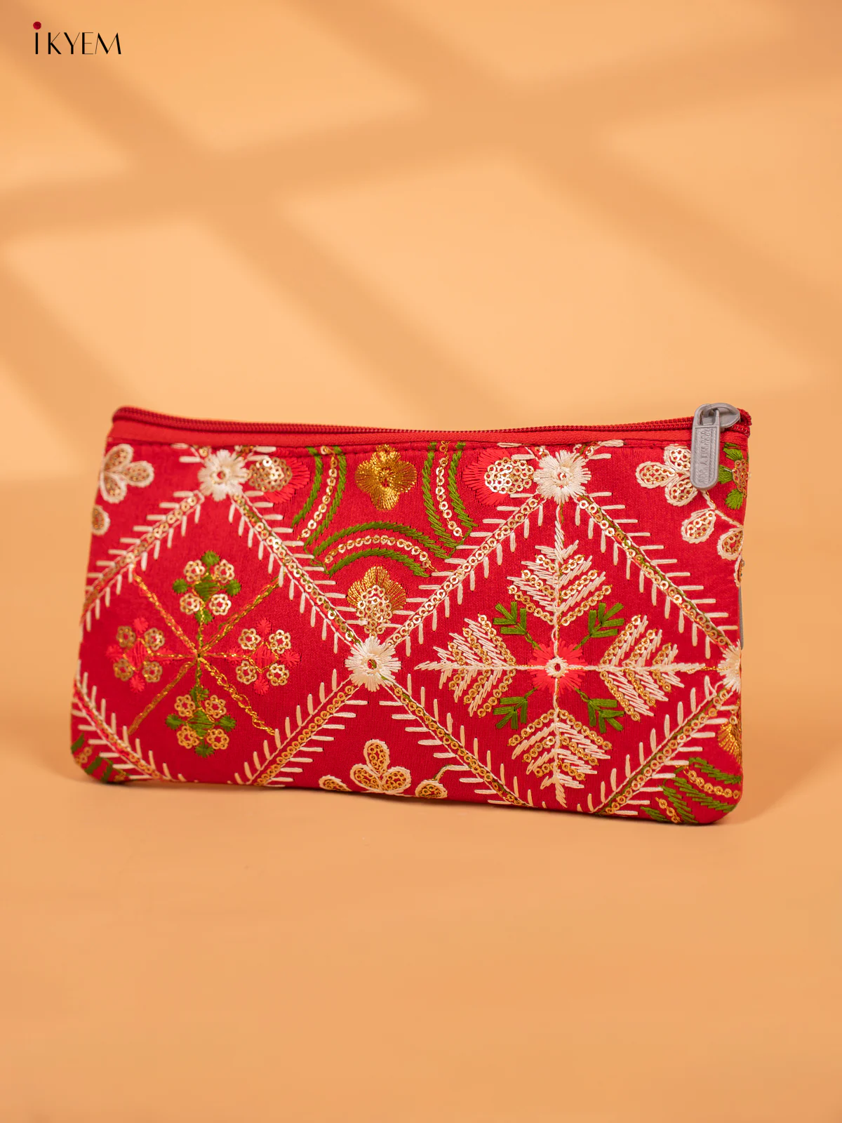 Designer Embroidered Pouch with zipper - KC28120 - Image 9