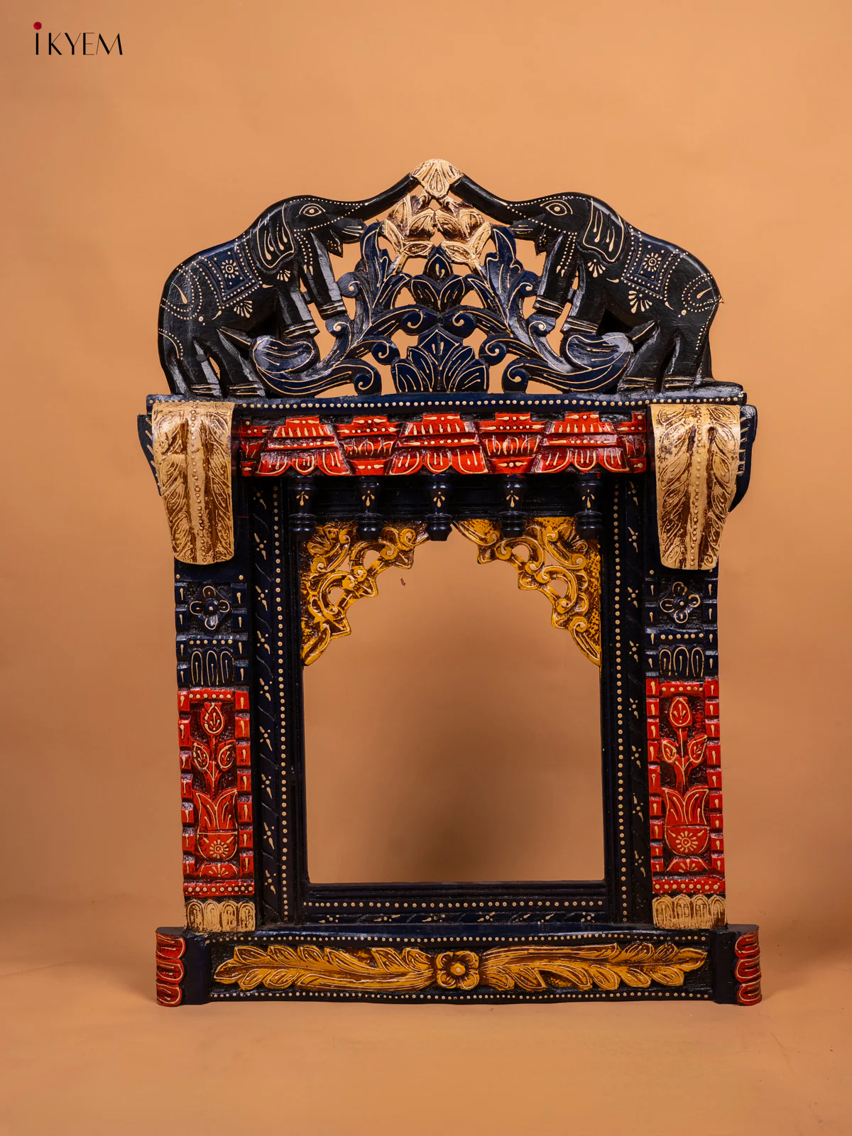 Wooden Hand Painted Jharokha - Big-KC29138 - Image 2