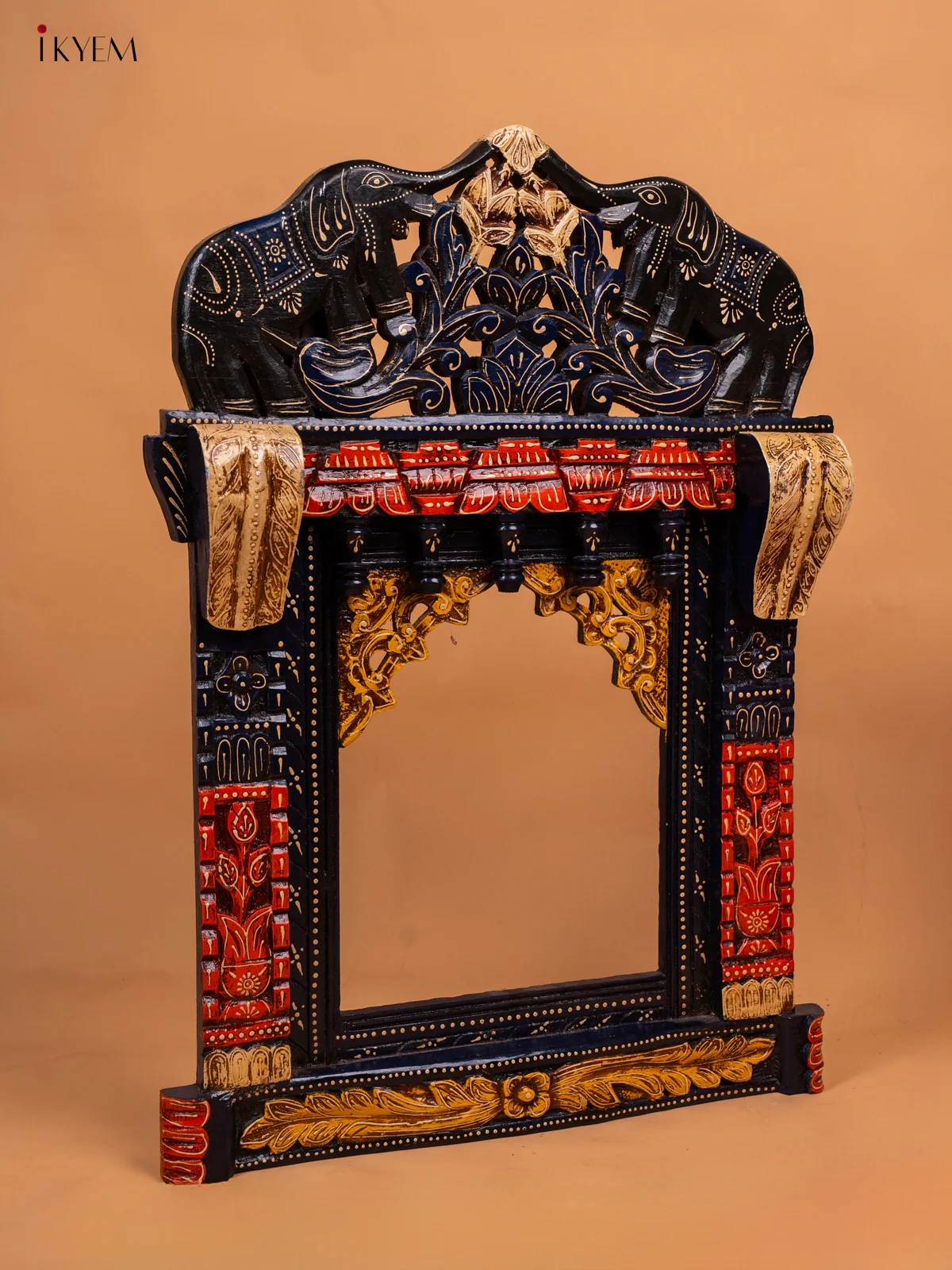 Wooden Hand Painted Jharokha - Big-KC29138 - Image 5