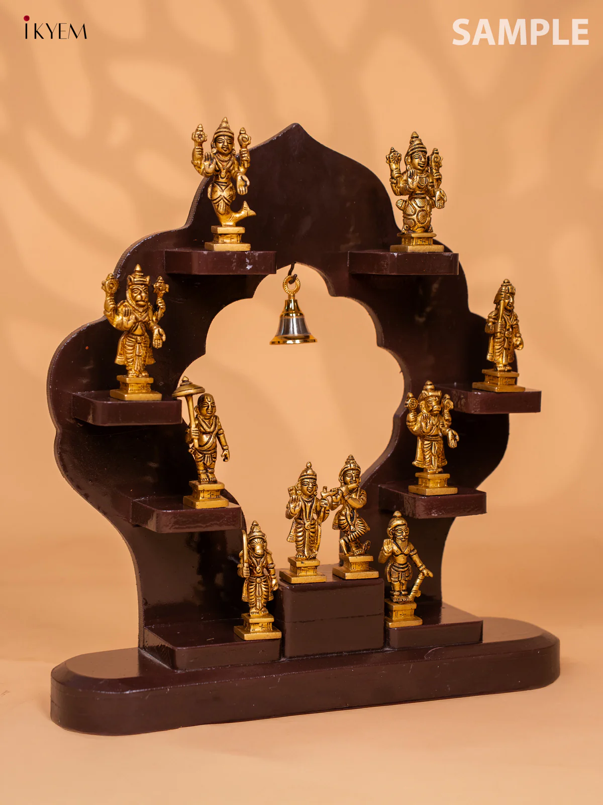 Arch Wooden Wall Shelf - Brown - KD01121 - Image 2