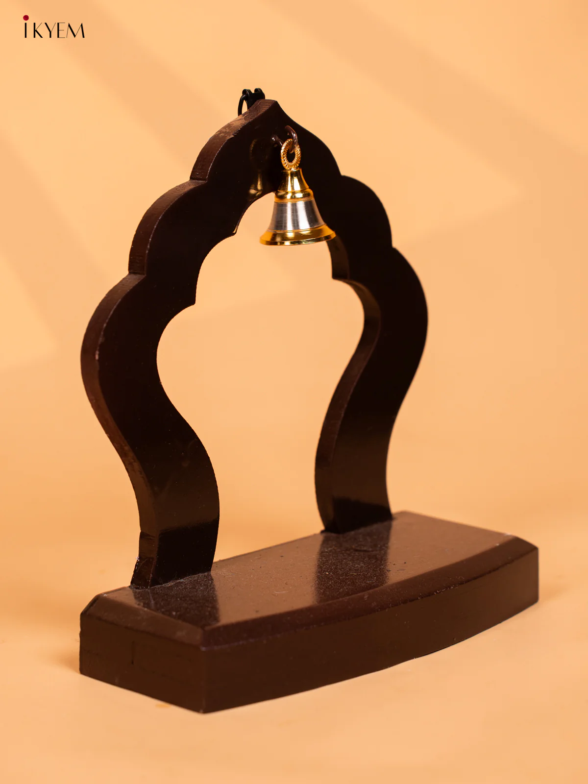 Small arch wooden wall frame with bell - Brown - KD01129 - Image 2
