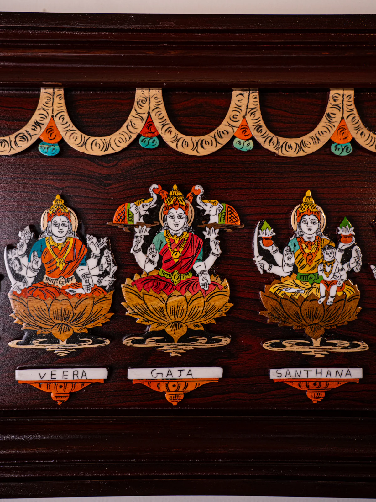 Mysore Rosewood Inlay 3D Panel -Ashtalakshmi - KD02115 - Image 3