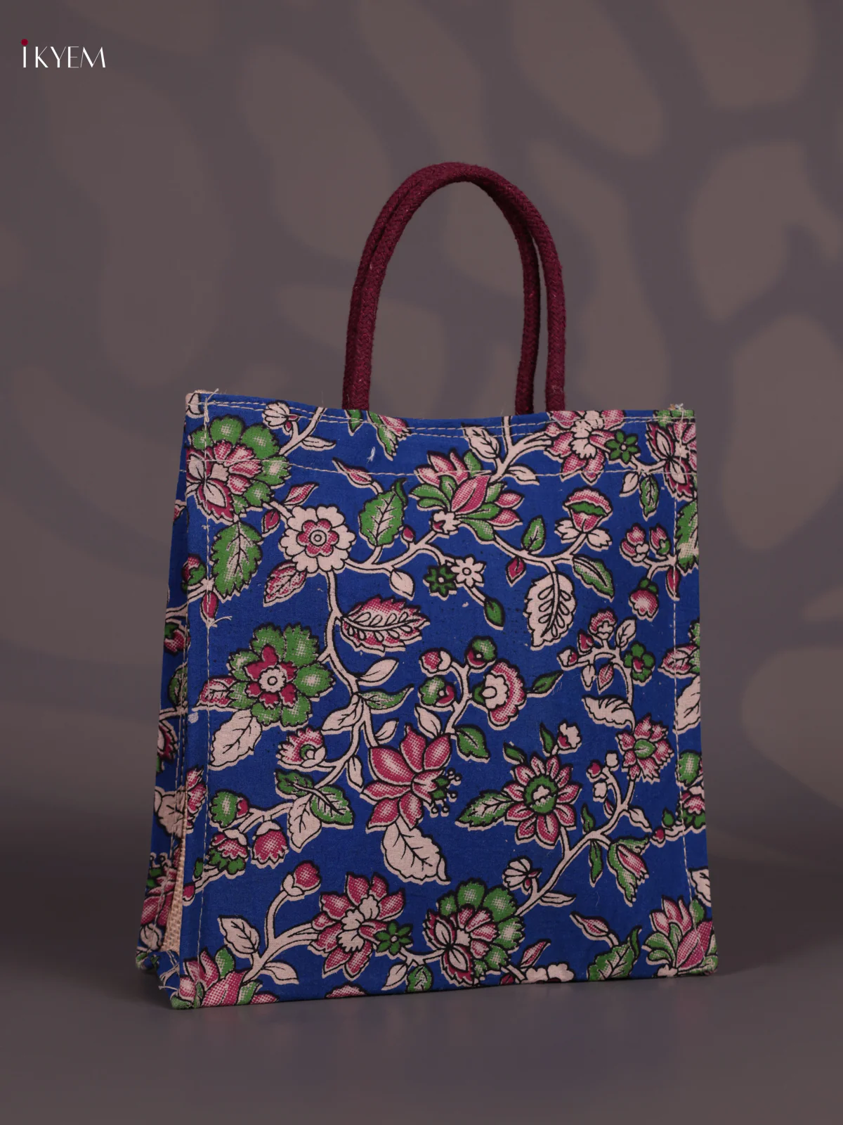 Jute full Kalamkari bag Blue - KD04135 - Image 2