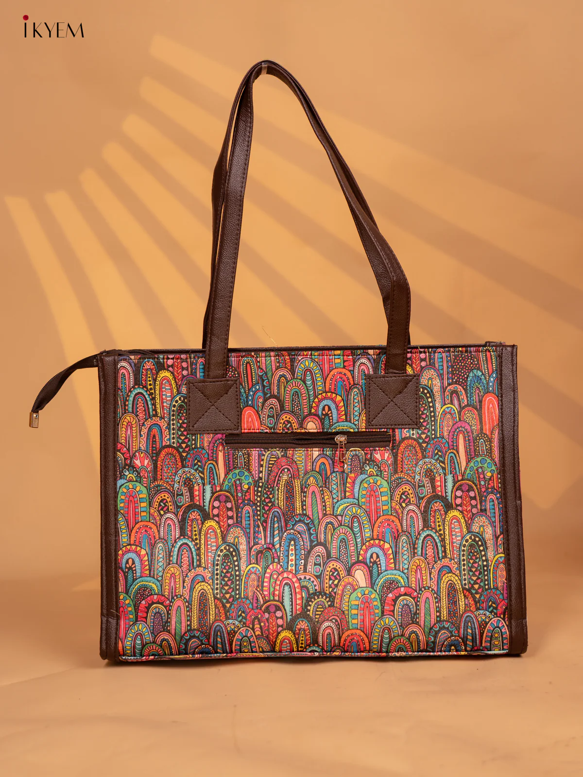 Printed Rangoli Design Leather Sling and Laptop Bag - Multi Colour - KD05116 - Image 5