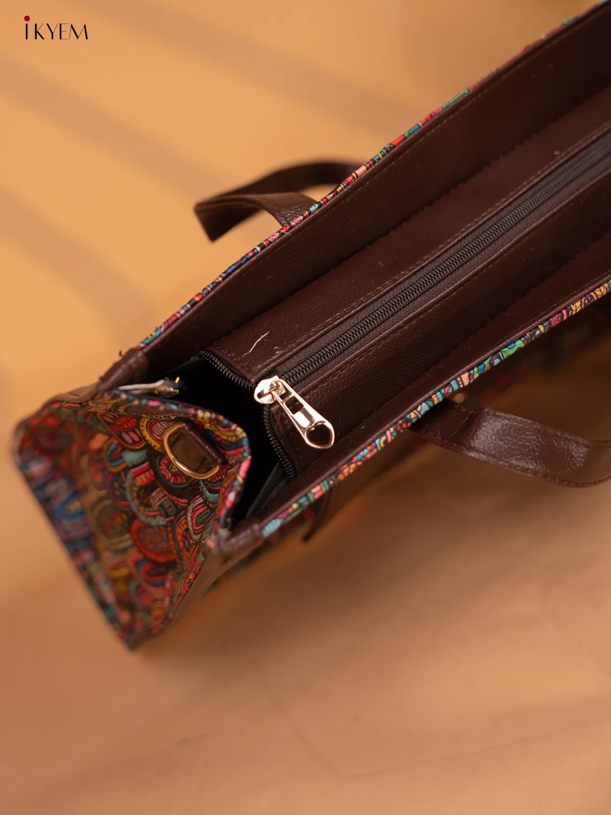 Printed Rangoli Design Leather Sling and Laptop Bag - Multi Colour - KD05116 - Image 6