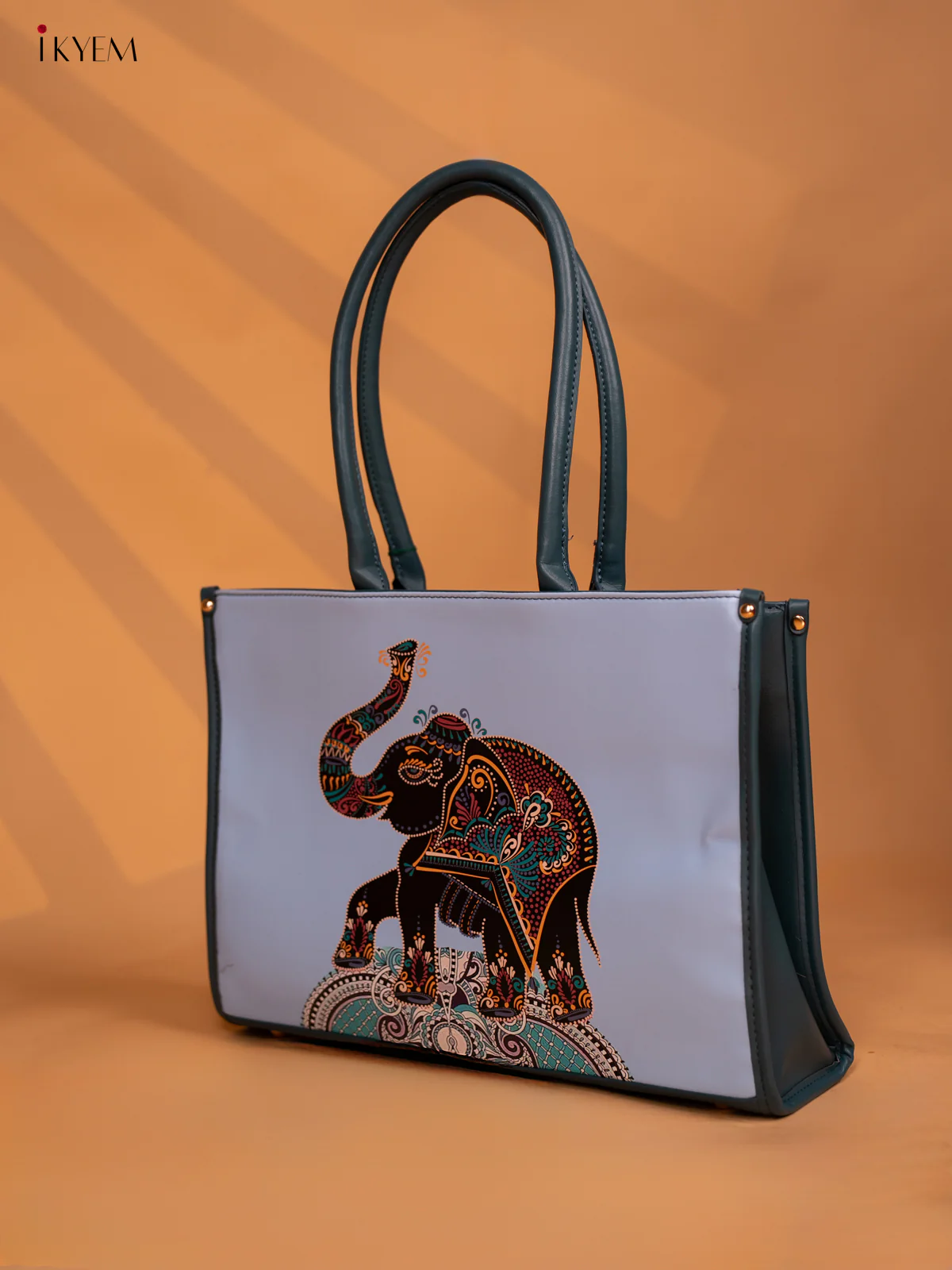 Printed Handbag - Small Elephant -Blue - KD05130 - Image 2