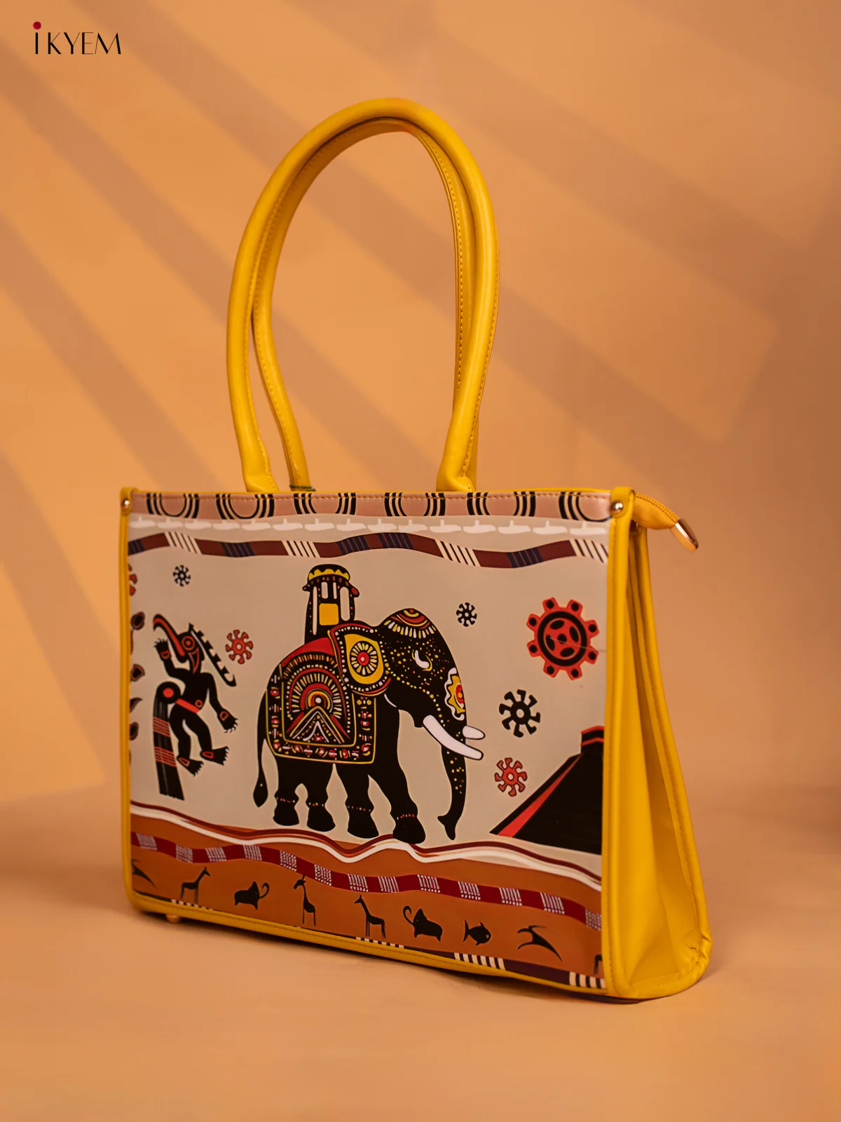 Printed Handbag - Elephant - pista green - KD05131 - Image 2