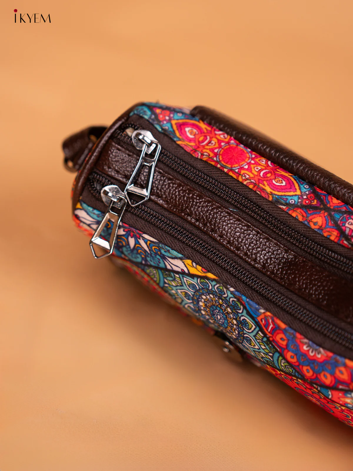 Printed Mandala Art Leather Sling Bag - Multi Colour - KD05158 - Image 6