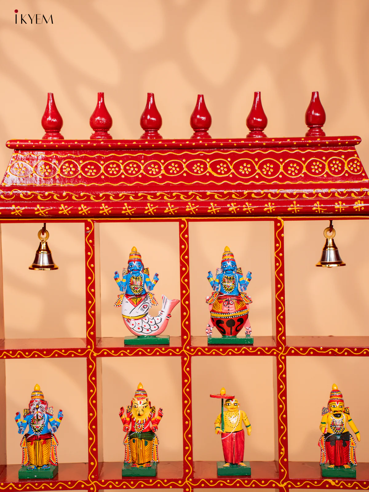 Wooden Frame With Kondapalli Dasavatharam Idol Set - KD22140 - Image 4