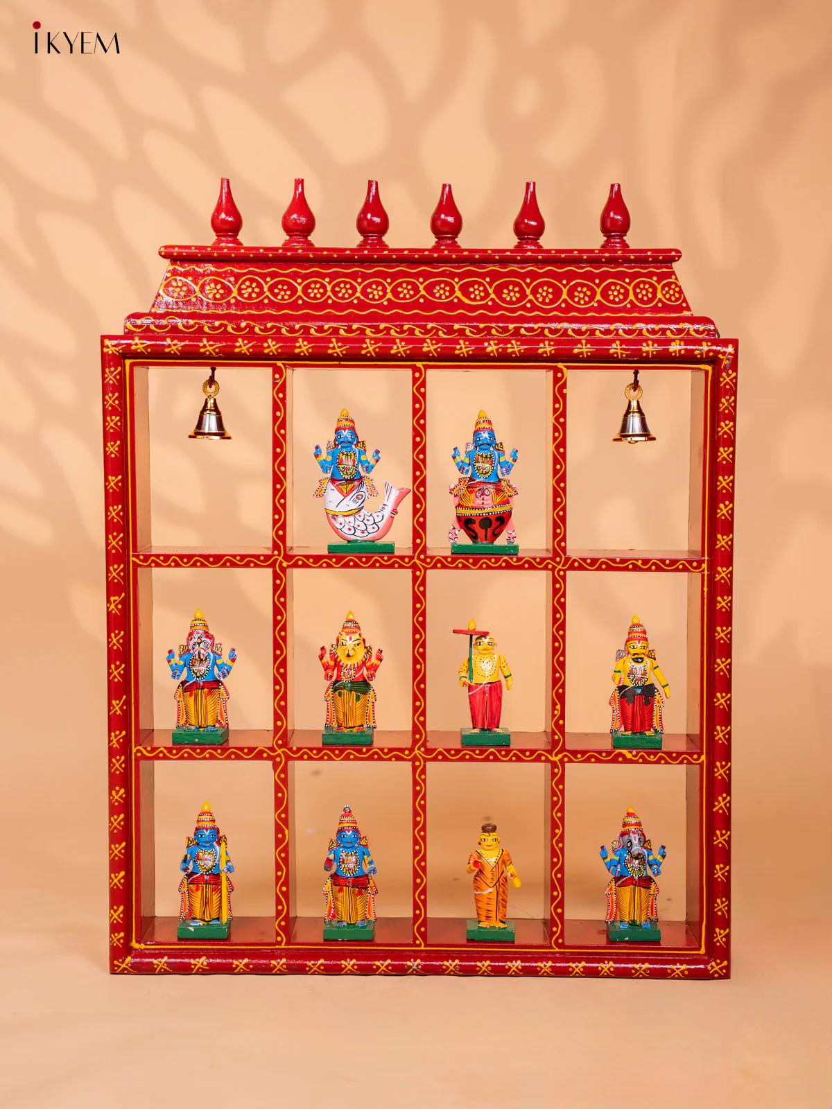 Wooden Frame With Kondapalli Dasavatharam Idol Set - KD22140 - Image 6