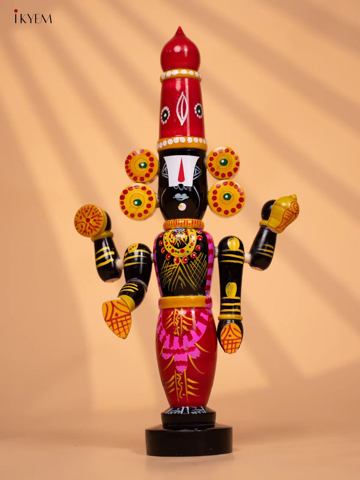 Wooden HandPainted Lord Venkateshwara idol 16 inch - KD24112 - Image 2