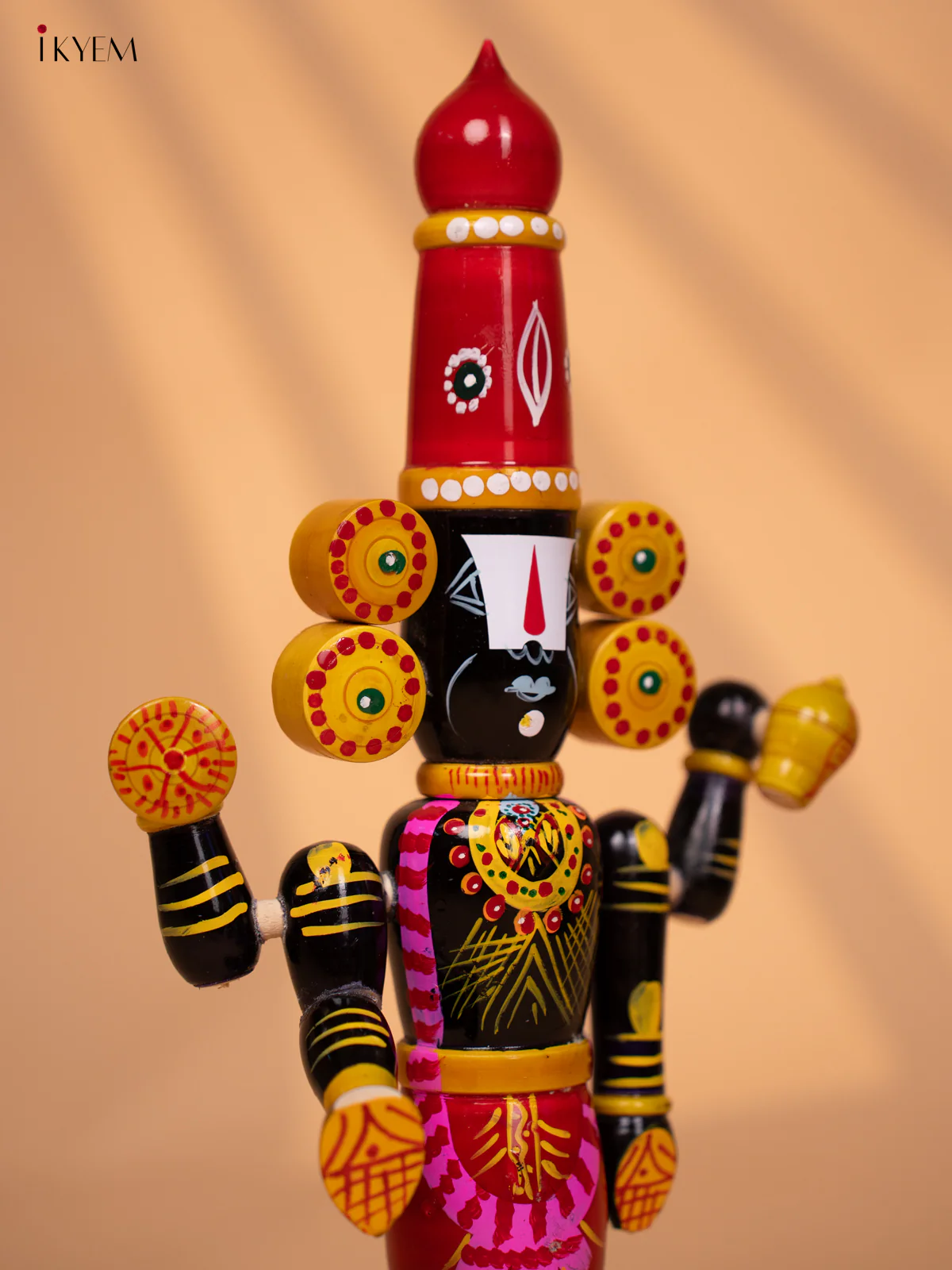 Wooden HandPainted Lord Venkateshwara idol 16 inch - KD24112 - Image 4