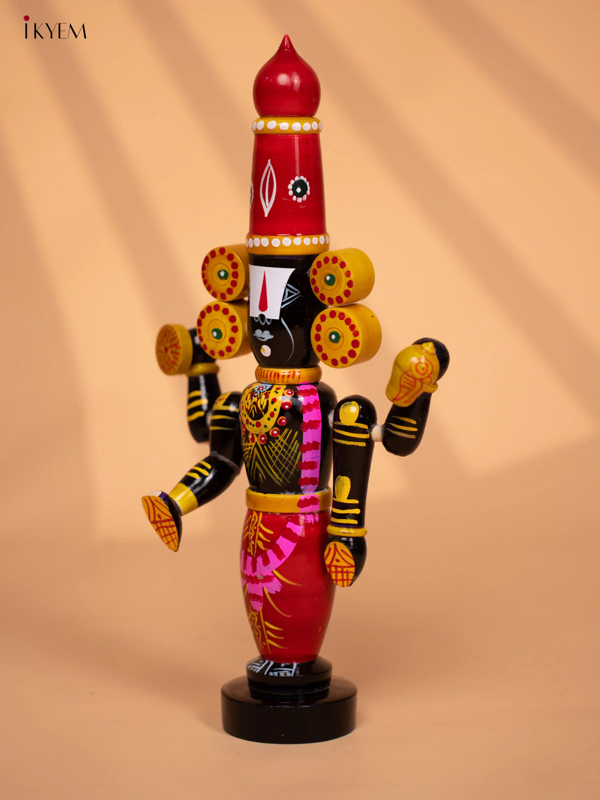 Wooden HandPainted Lord Venkateshwara idol 16 inch - KD24112 - Image 5