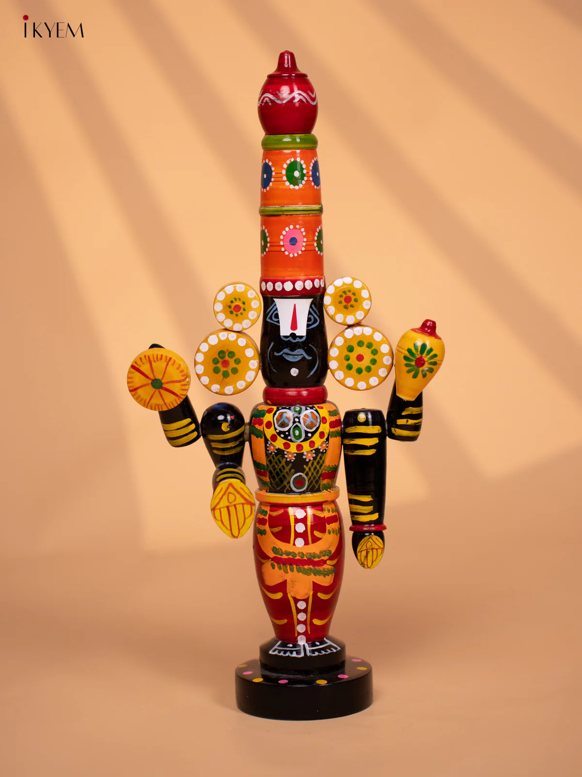 Wooden HandPainted Lord Venkateshwara idol 16 inch - KD24117