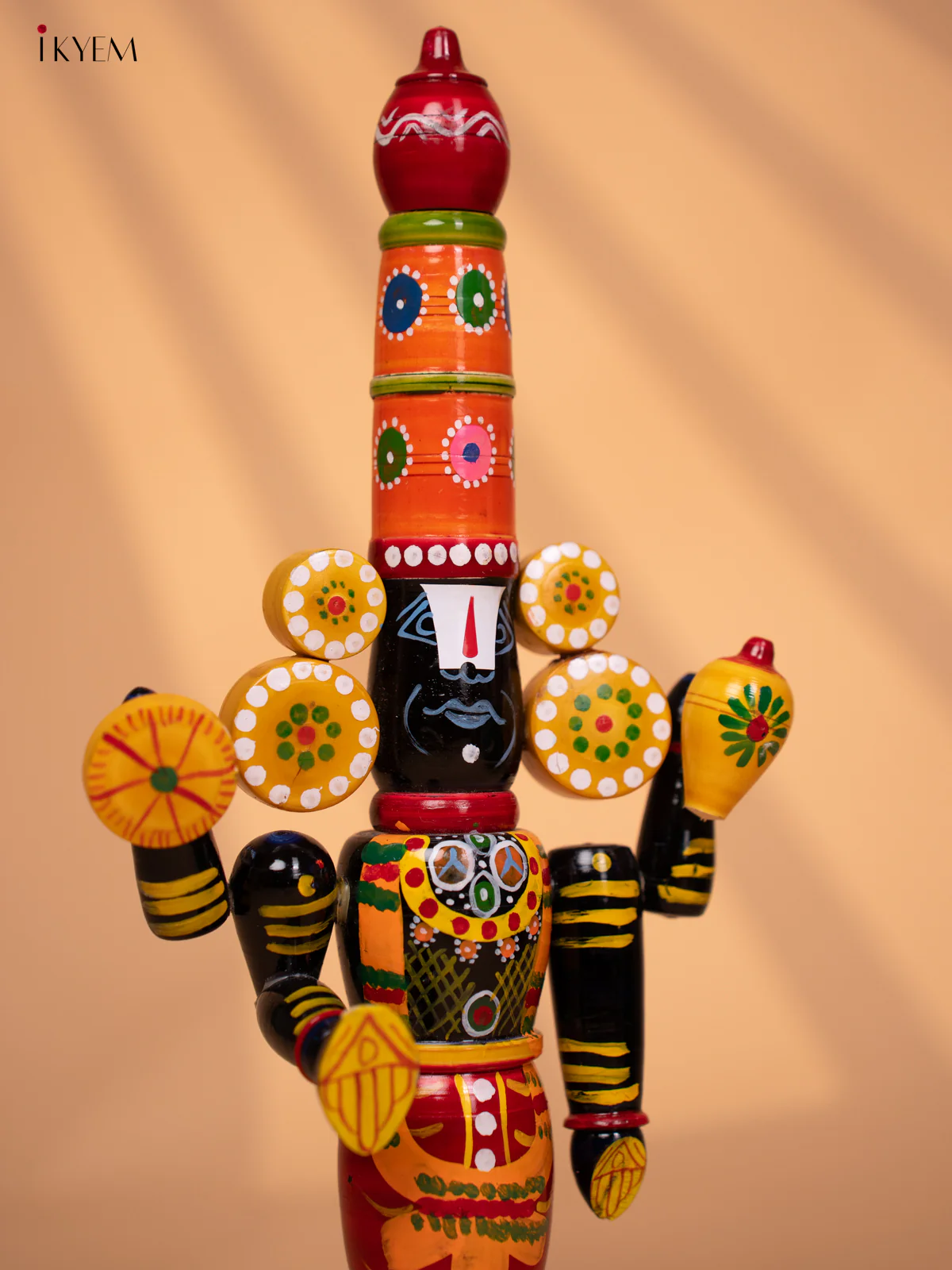 Wooden HandPainted Lord Venkateshwara idol 16 inch - KD24117 - Image 3