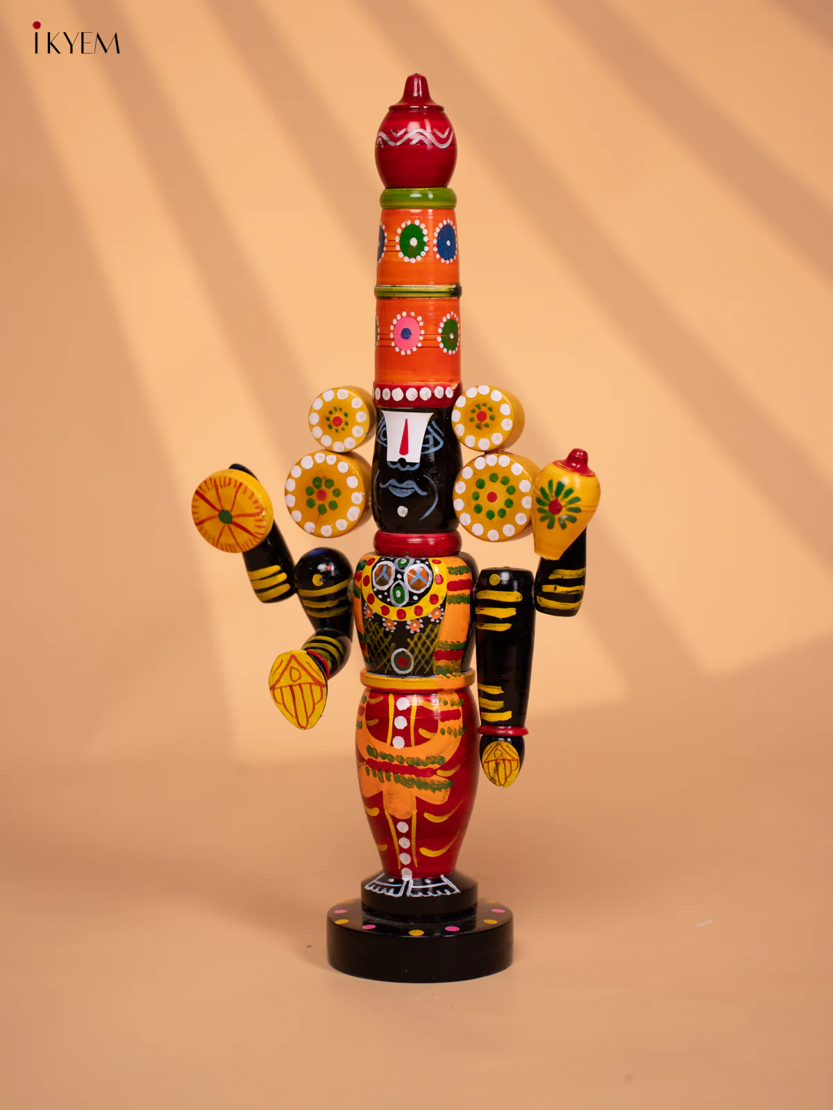 Wooden HandPainted Lord Venkateshwara idol 16 inch - KD24117 - Image 4