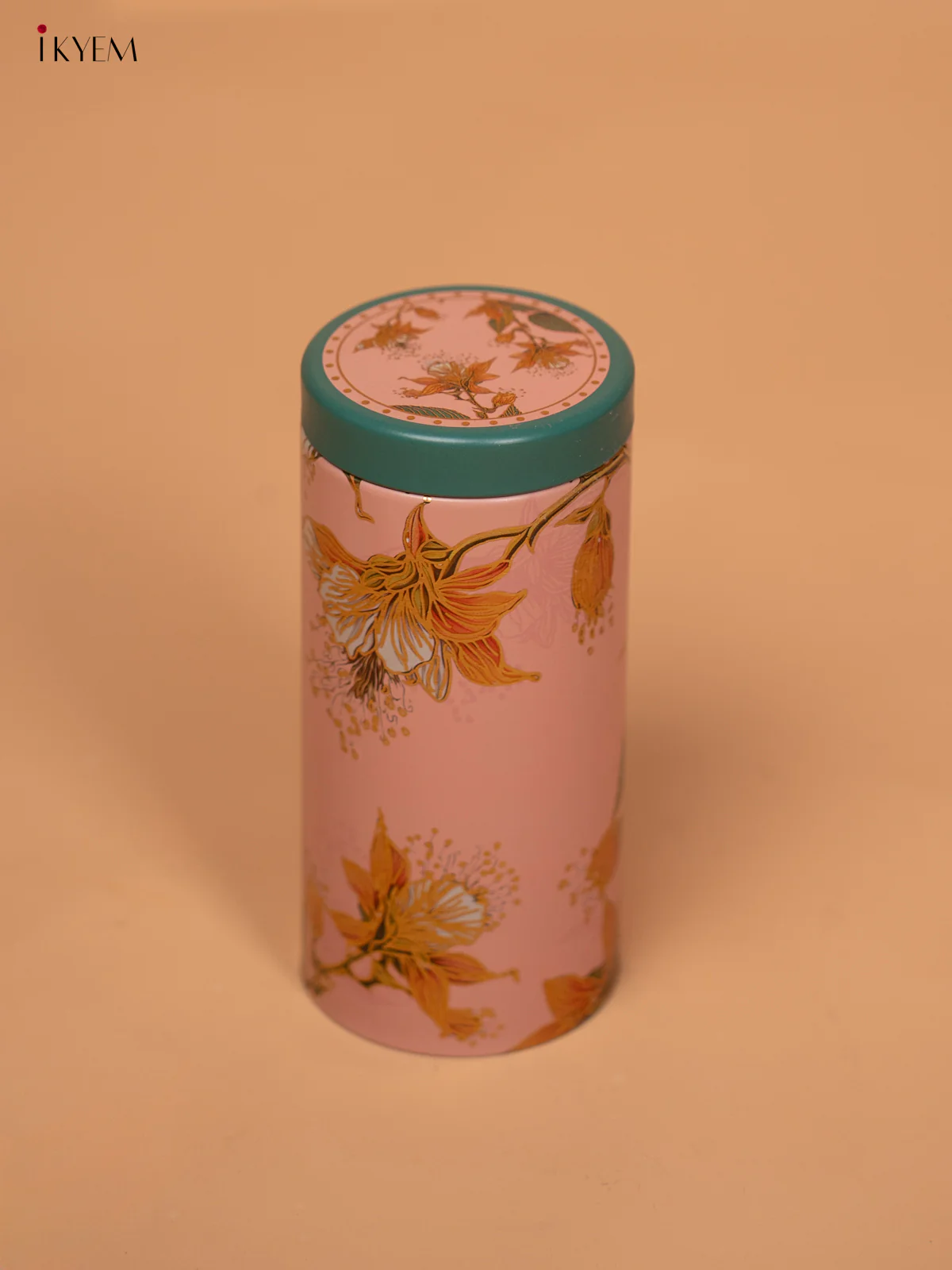 Digital Printed Dry Fruit & Snacks Tin Jar Cylinder - 5.5 inch - pink - KD24128