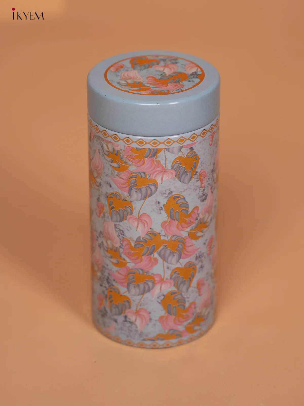Digital Printed Dry Fruit & Snacks Tin Jar Cylinder - blue 6 inch - KD24131 - Image 2