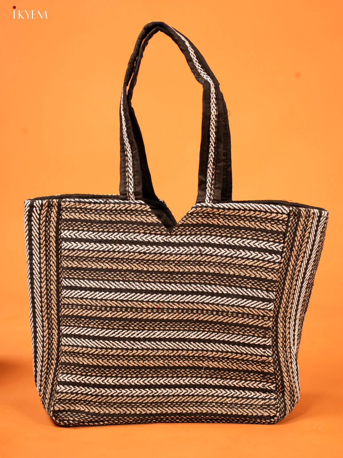 Jacquard Tote Bag - black & morron