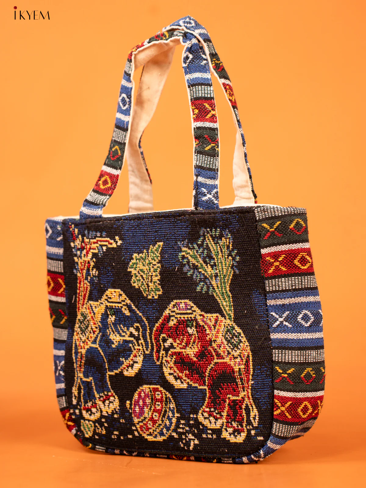 Cotton Zipper Closure tote bag - Elephant Small - KD26206 - Image 2