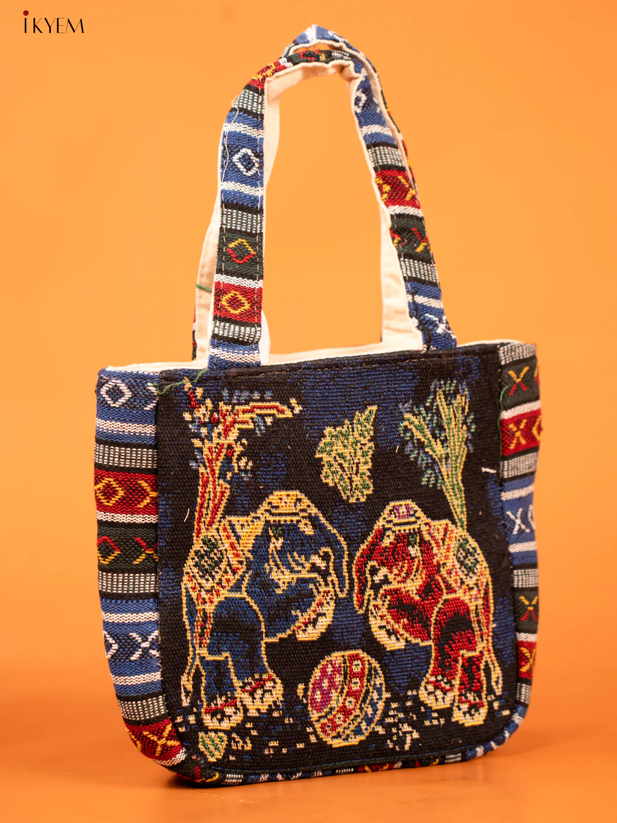 Cotton Zipper Closure tote bag - Elephant Small - KD26206 - Image 3