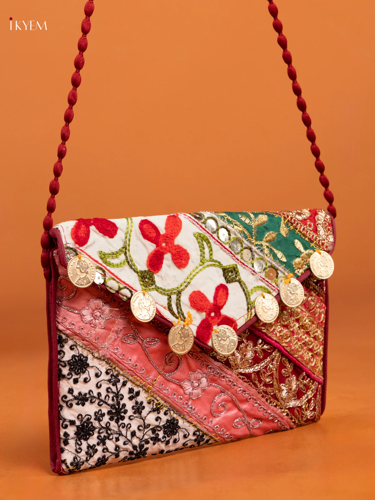 Embroidered Multi color Sling bag - Small - Image 2