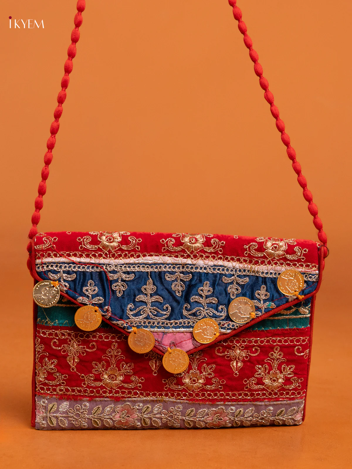 Embroidered Multi color Sling bag - Small