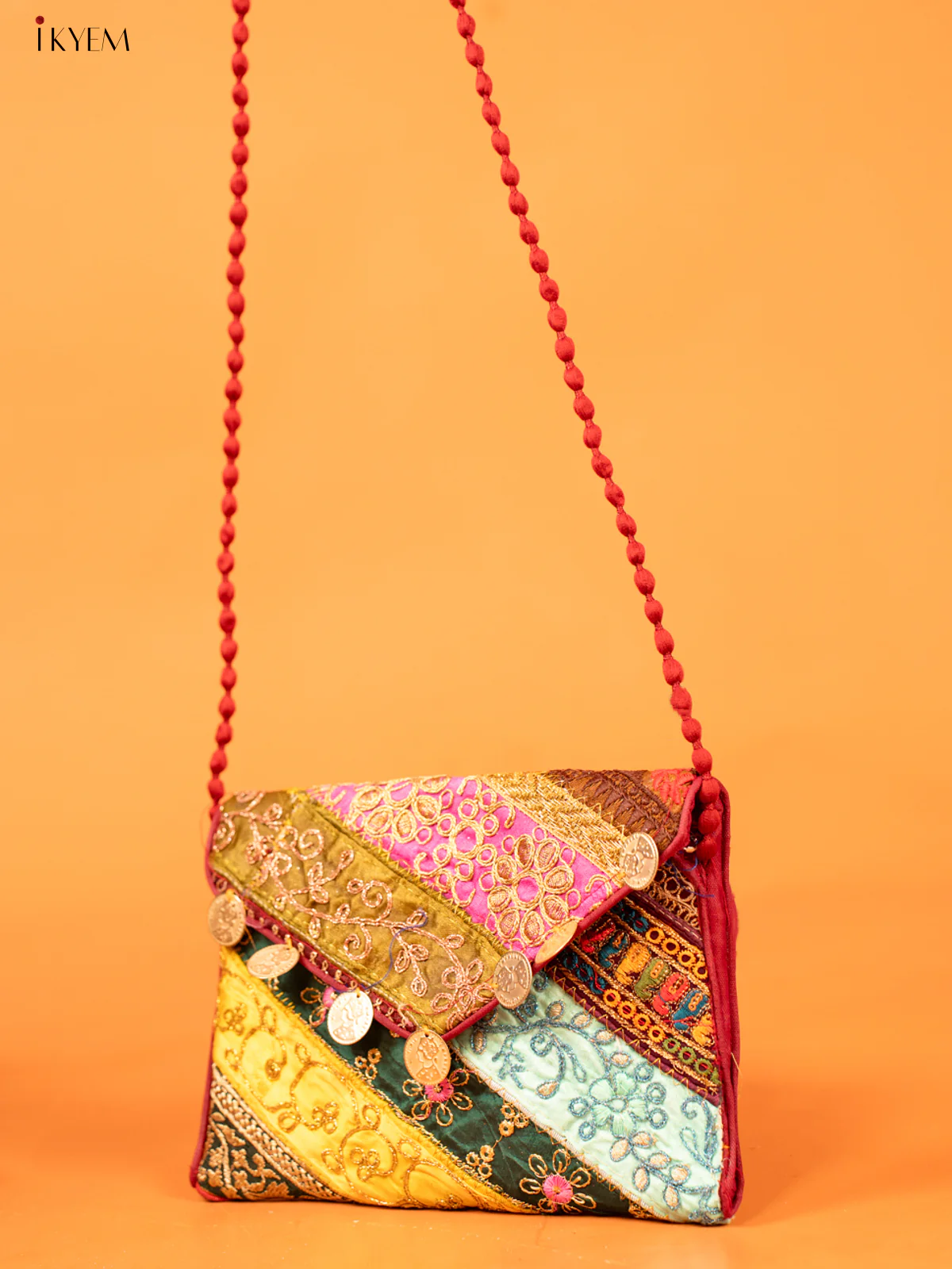 Embroidered Multi color Sling bag - Small - KD26234 - Image 2
