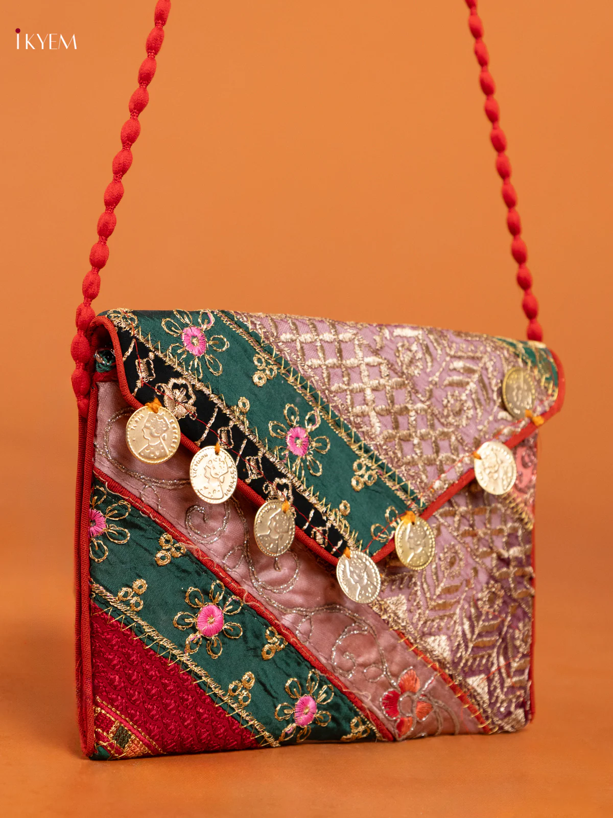 Embroidered Multi color Sling bag - Small - Image 2