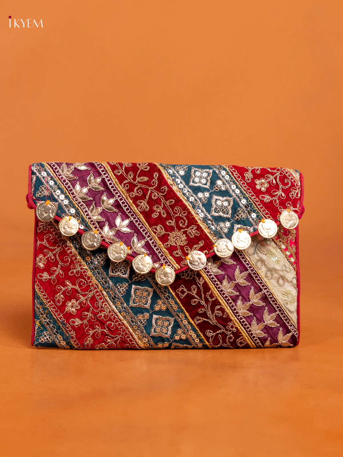 Embroidered Multi color Sling bag - big