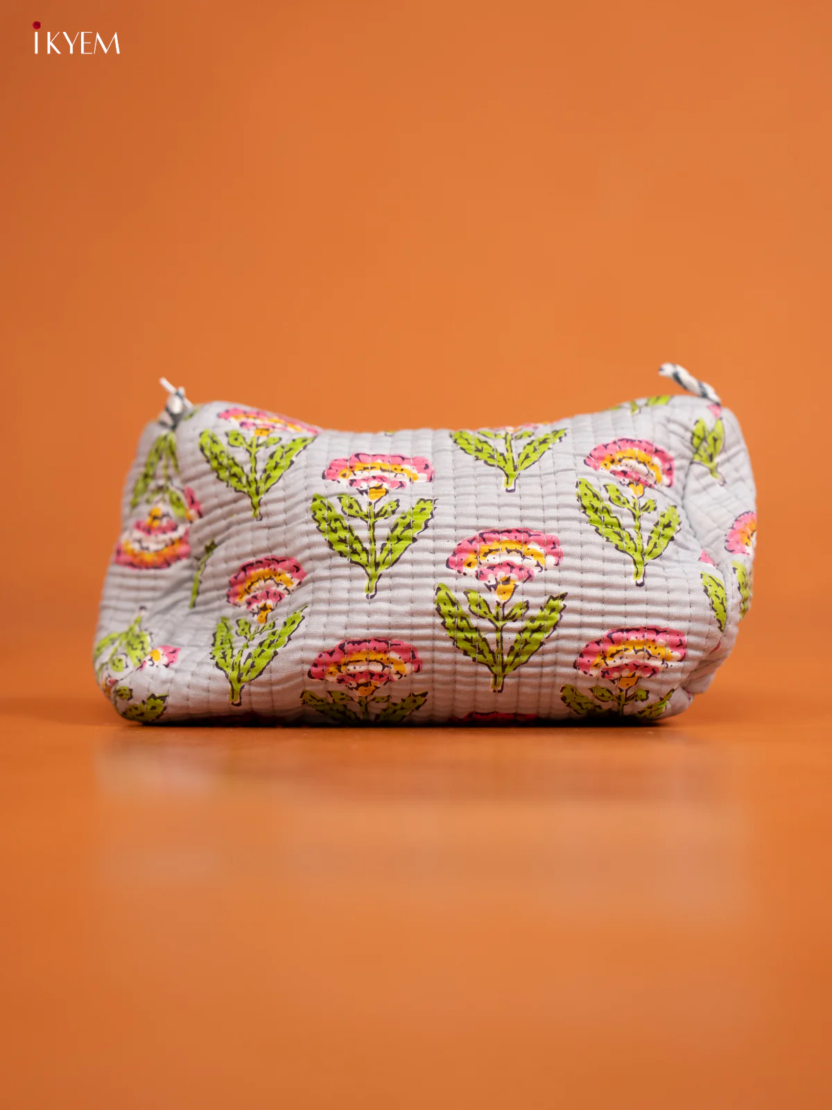 Cotton printed Pouch - Set of 3 - Pastel Blue - KD26309 - Image 4