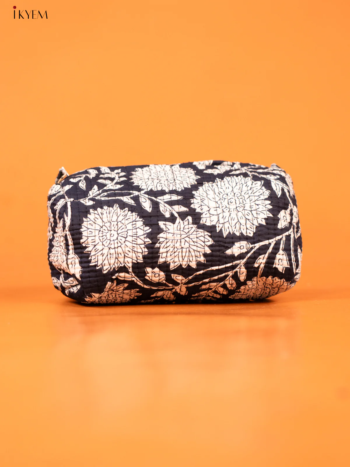 Cotton printed Pouch - Set of 3 - Navy blue with White - KD26311 - Image 2