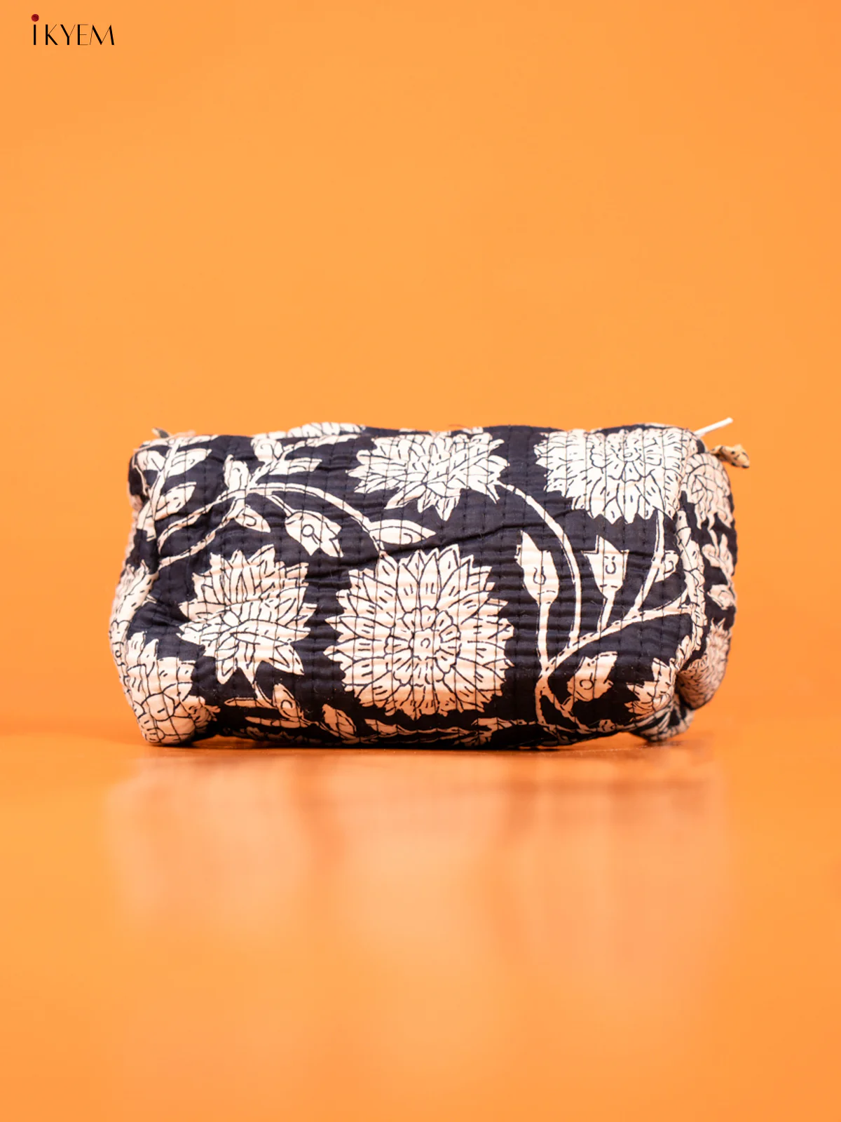 Cotton printed Pouch - Set of 3 - Navy blue with White - KD26311 - Image 3
