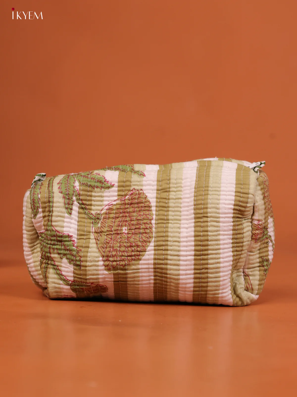 Cotton printed Pouch - Set of 3 - Green - KD26327 - Image 3