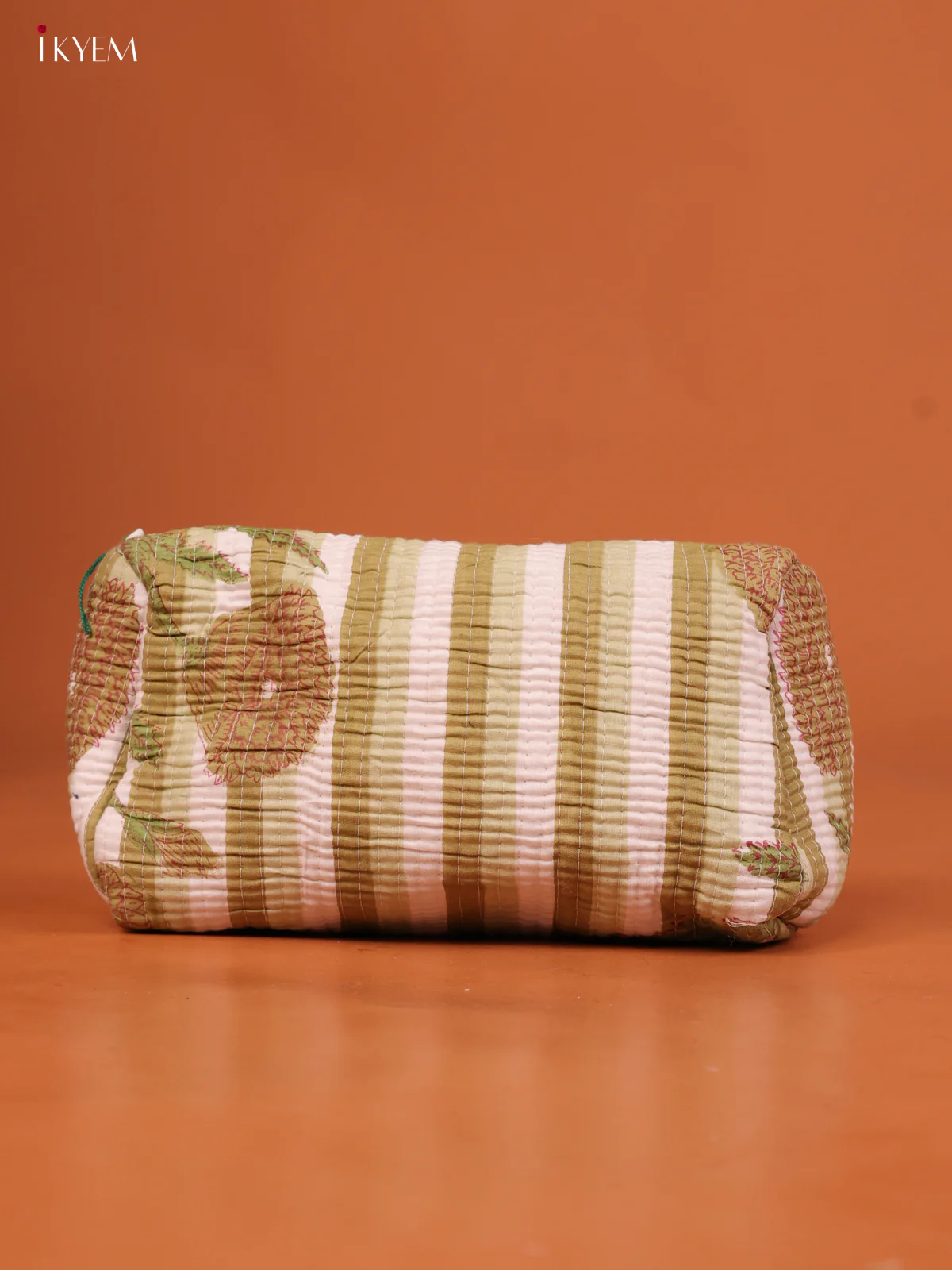 Cotton printed Pouch - Set of 3 - Green - KD26327 - Image 4