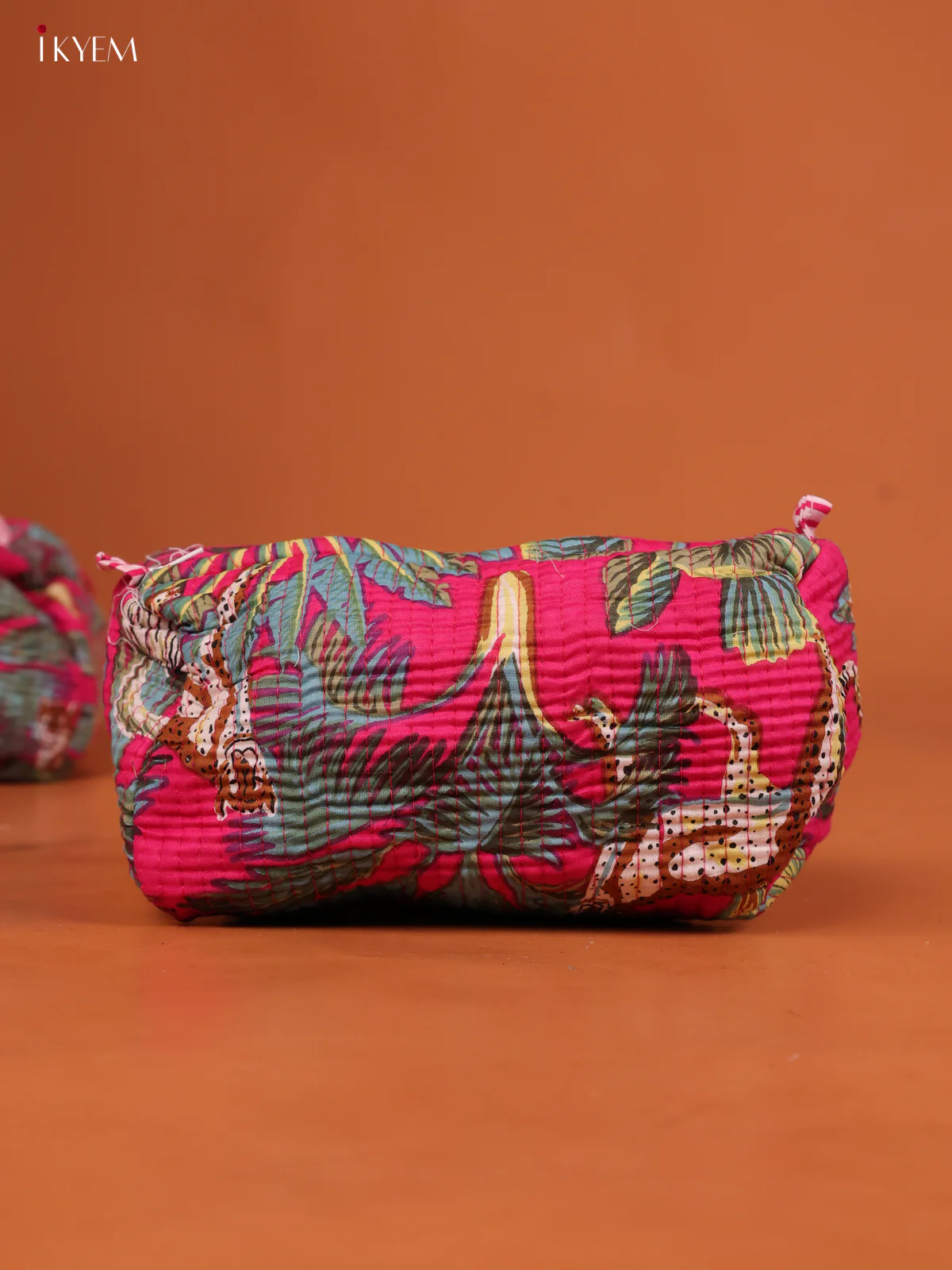 Cotton printed Pouch - Set of 3 - Pink - KD26331 - Image 3