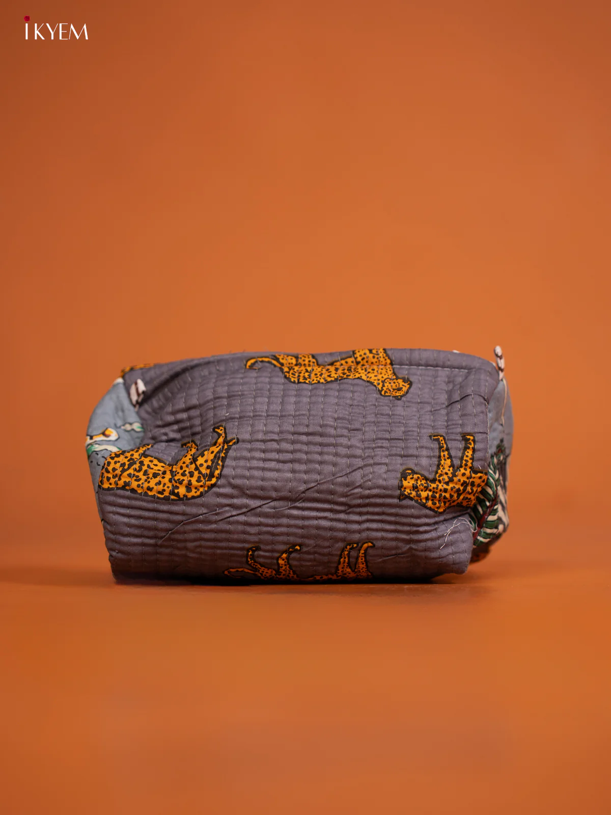 Cotton printed Pouch - Set of 3 - Grey - KD26339 - Image 4