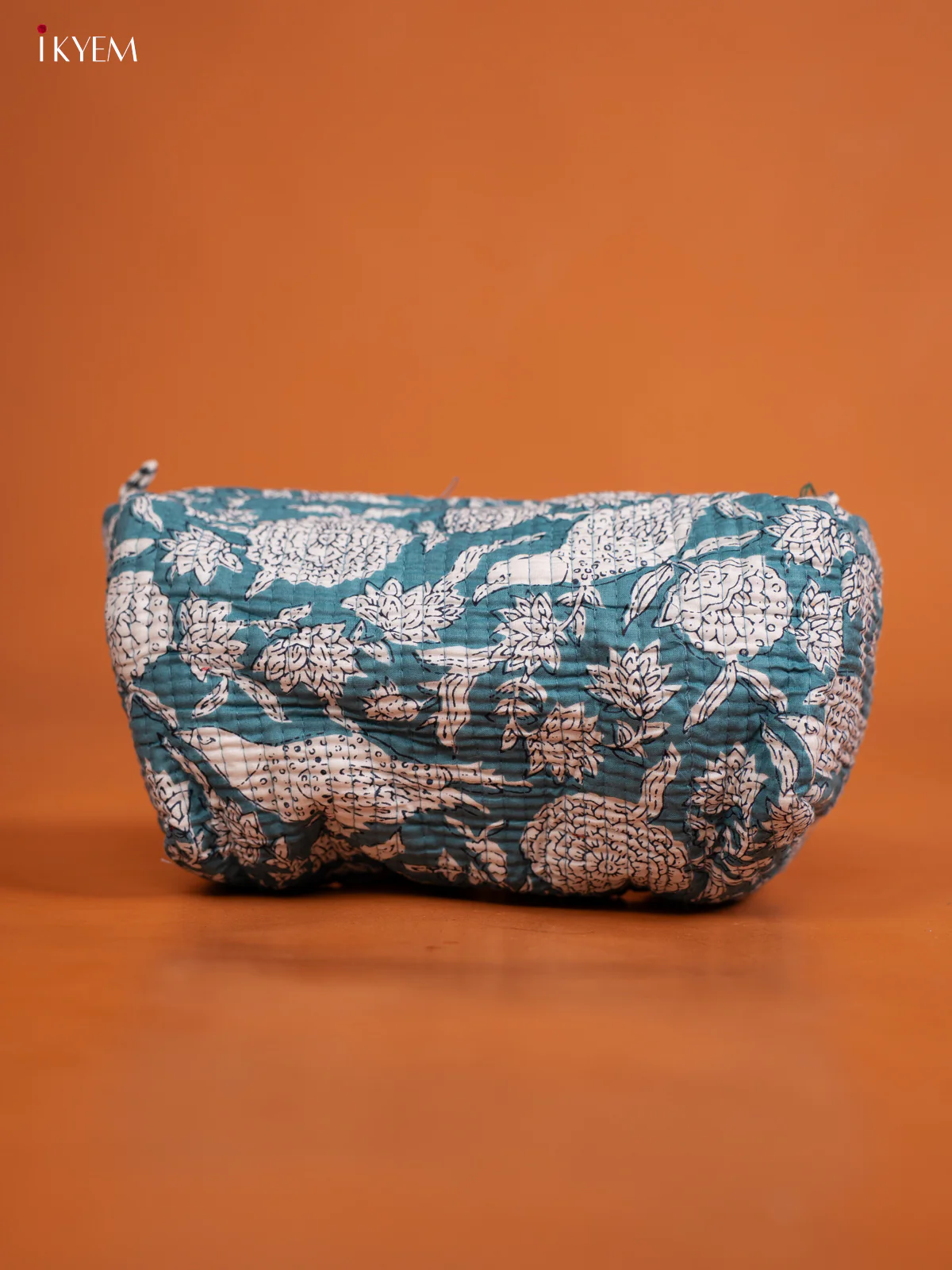 Cotton printed Pouch - Set of 3 - Blue with white - KD26342 - Image 2