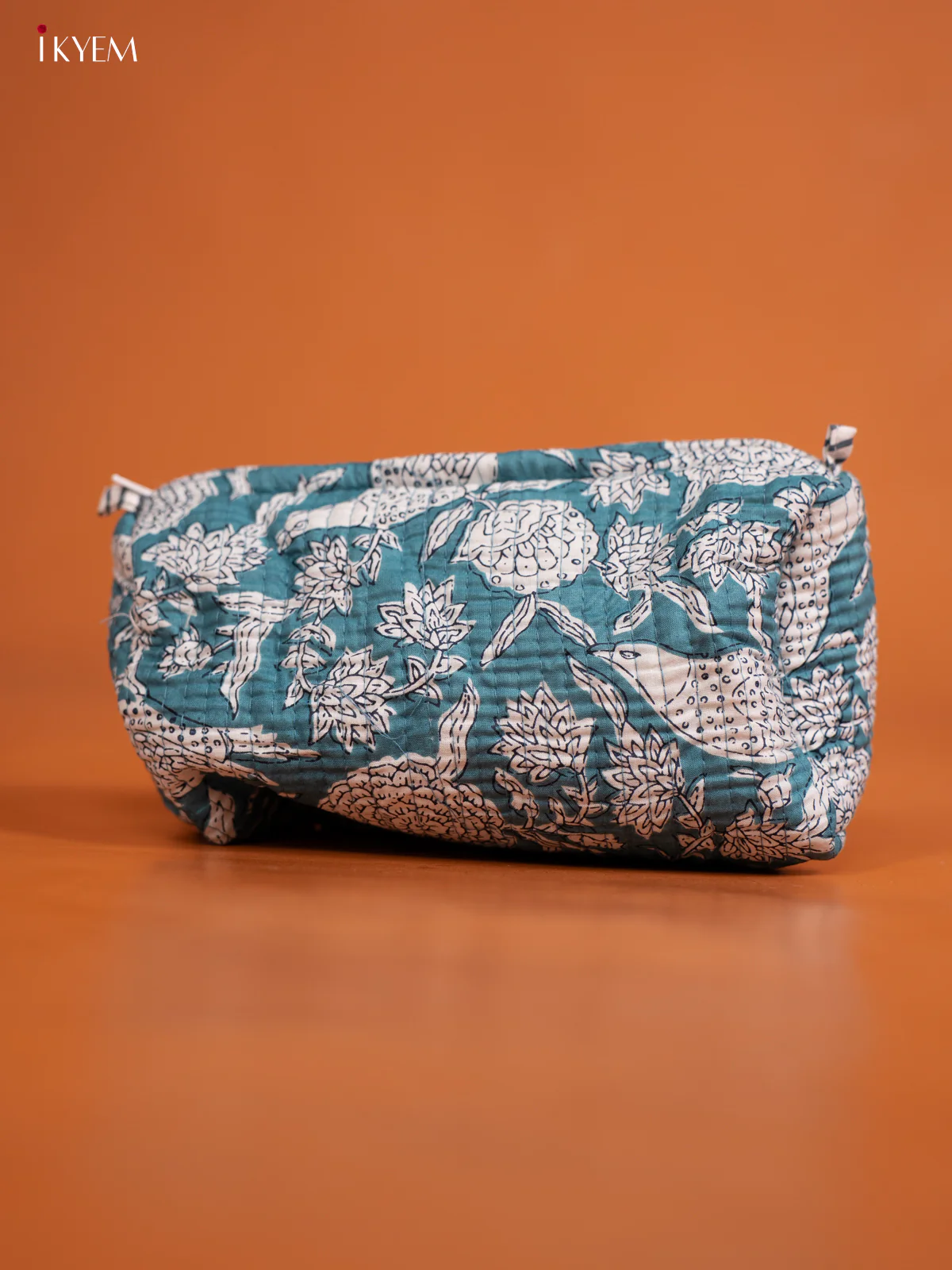 Cotton printed Pouch - Set of 3 - Blue with white - KD26342 - Image 3